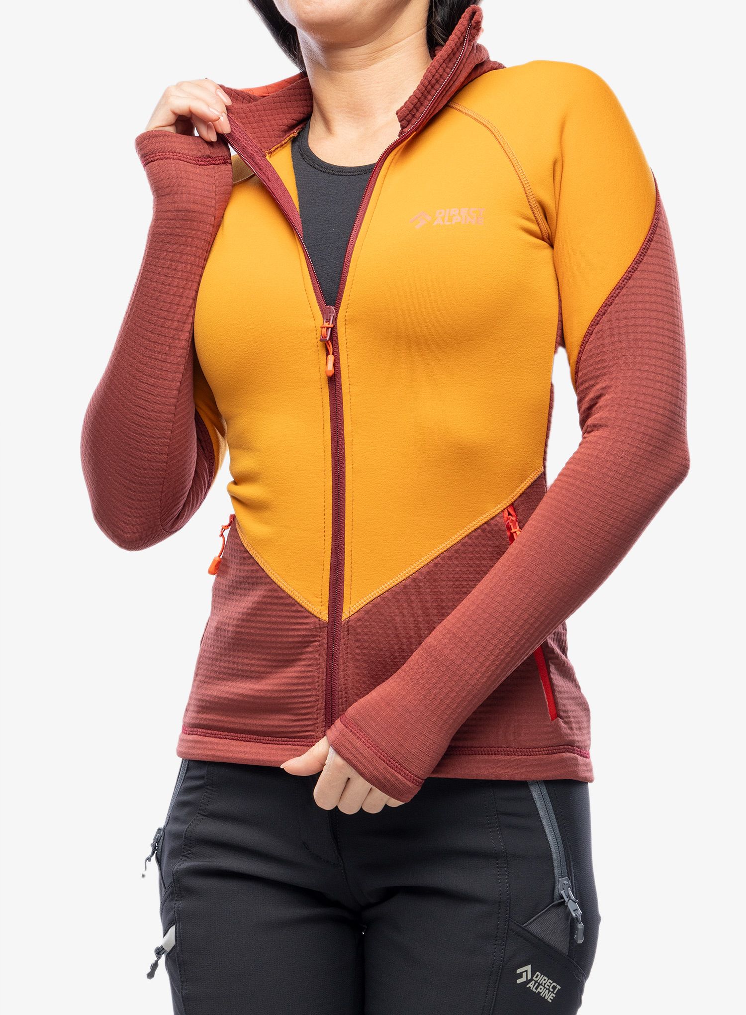 Dámská mikina s kapucí Direct Alpine Sakura Tech Lady - ochre/palisander
