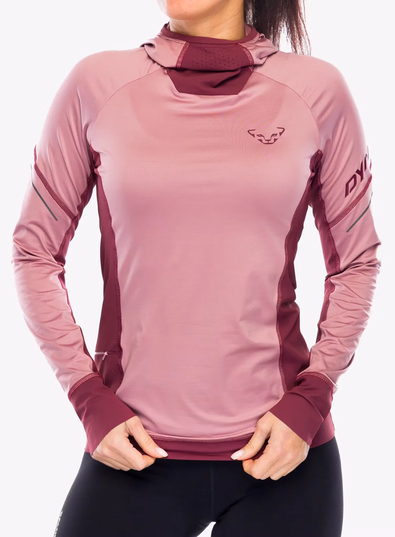 Mikina na běhání dámská Dynafit Alpine L/S Tee - mokarosa