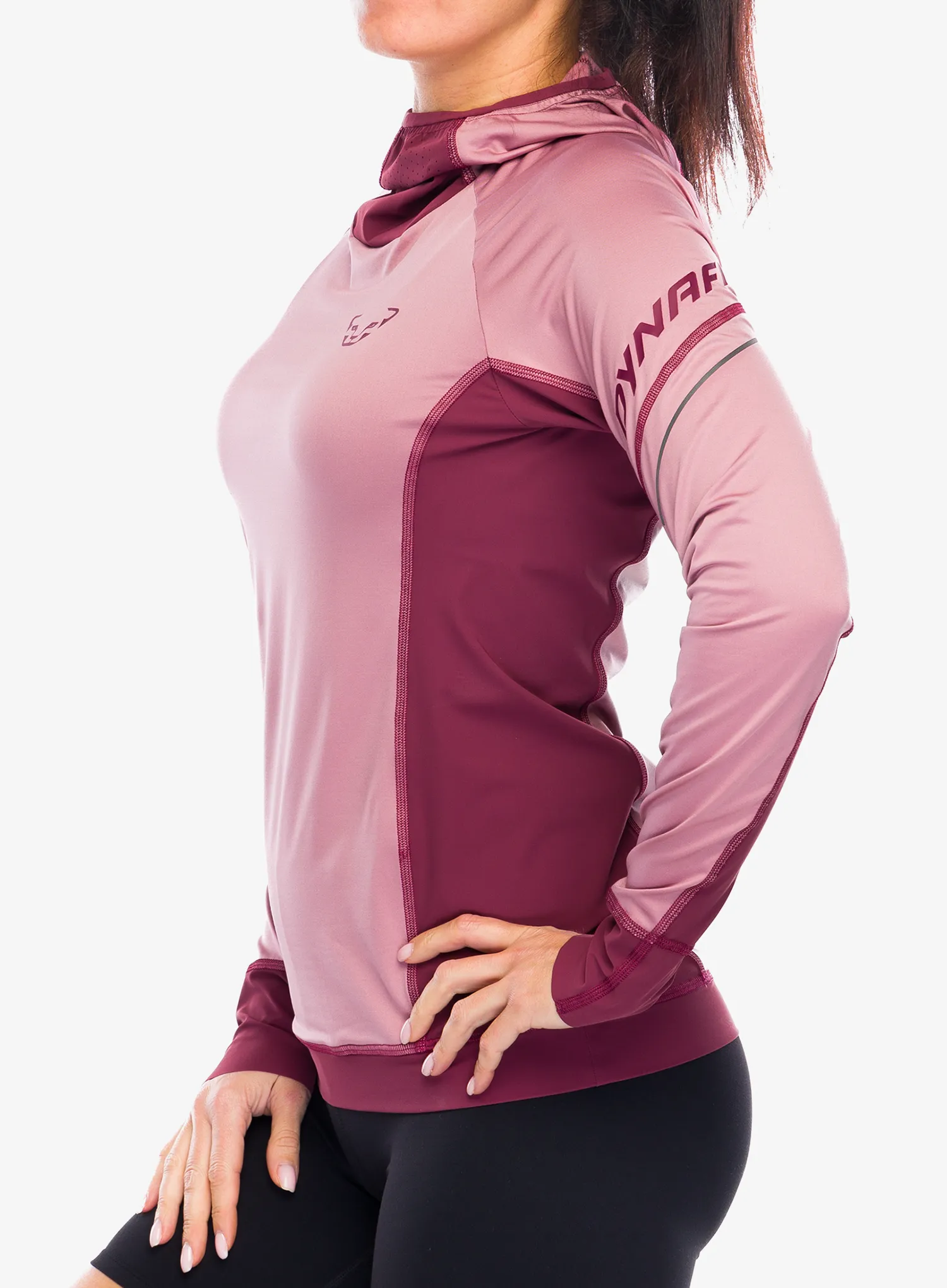 Mikina na běhání dámská Dynafit Alpine L/S Tee - mokarosa