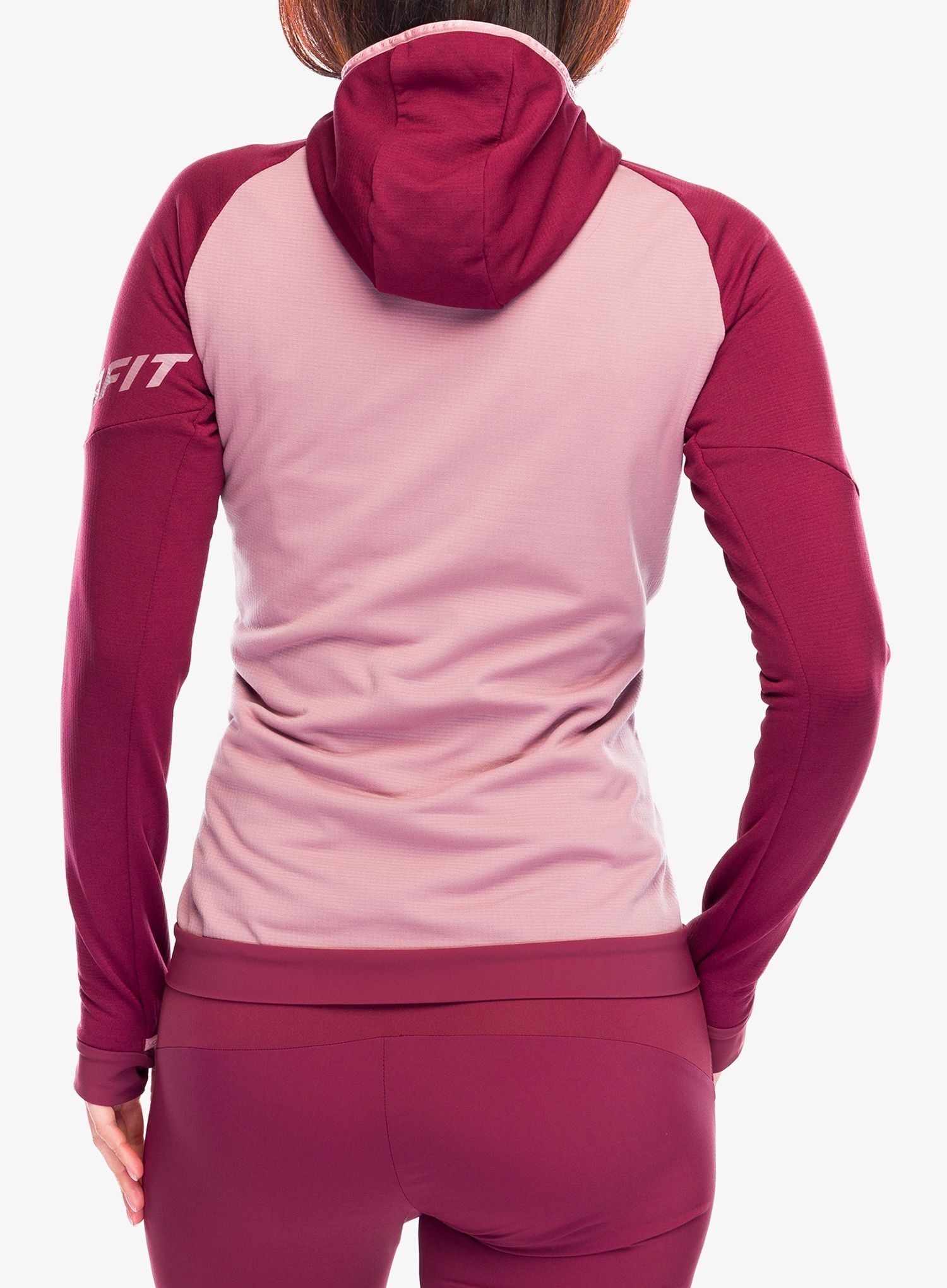 Dámská mikina na zip Dynafit Radical Polartec Hooded Jacket - burgundy/burgundy