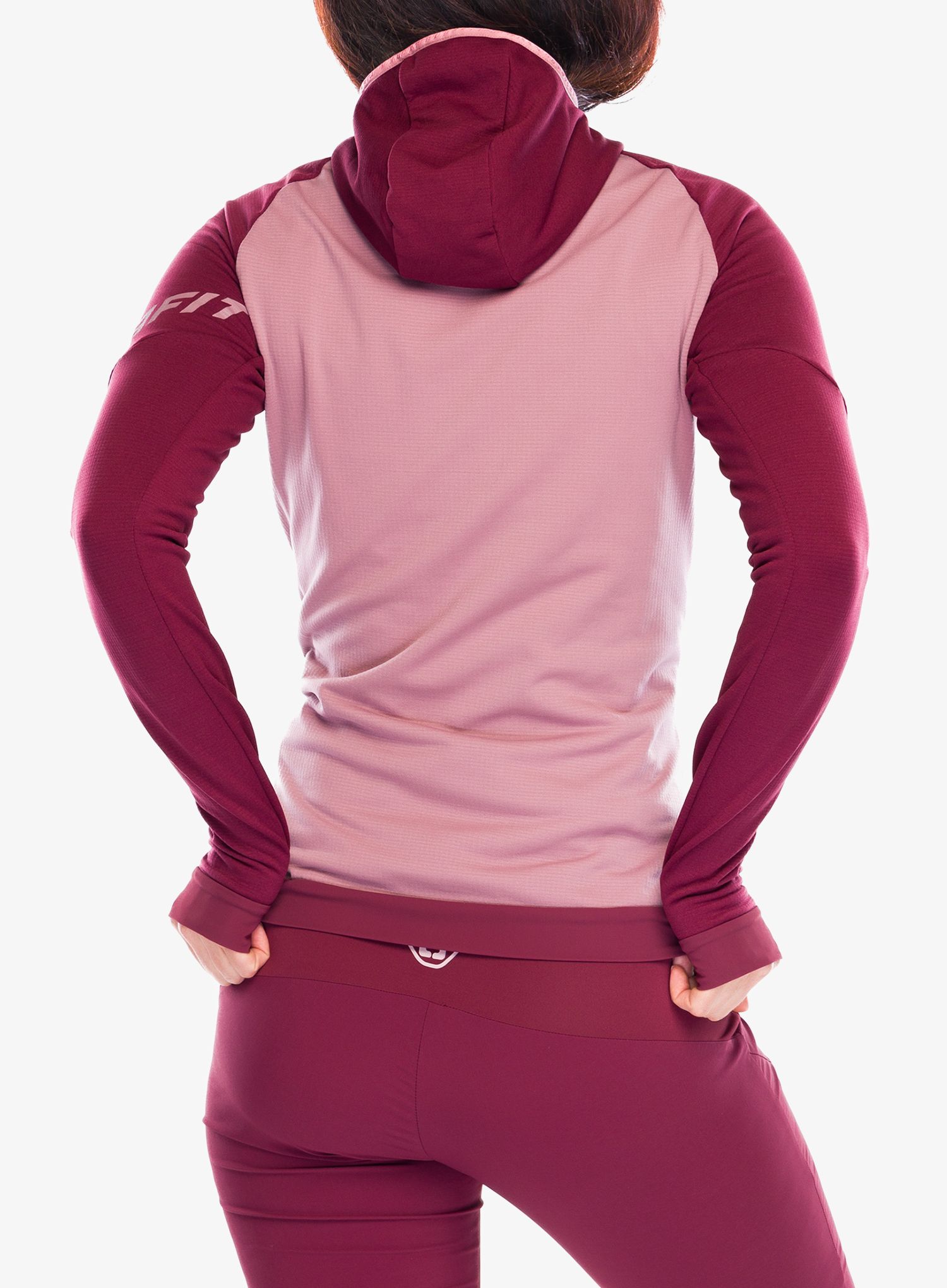 Dámská mikina na zip Dynafit Radical Polartec Hooded Jacket - burgundy/burgundy