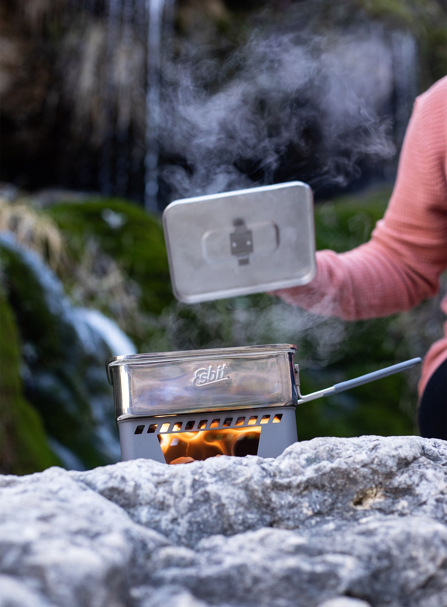 Turistický vařič Esbit Solid Fuel Cookset 1100 ml - steel