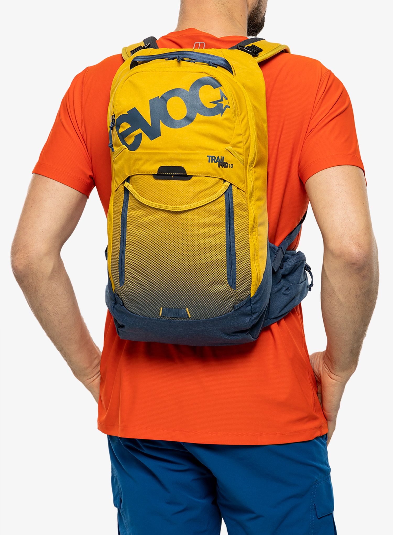 Cyklistický batoh Evoc Trail Pro 10 - curry/denim