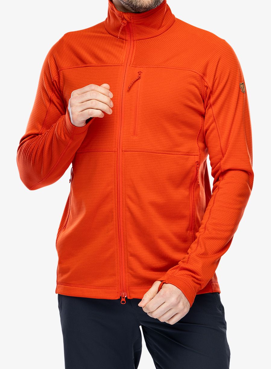 Rozepínací mikina Fjallraven Abisko Lite Fleece Jacket - flame orange