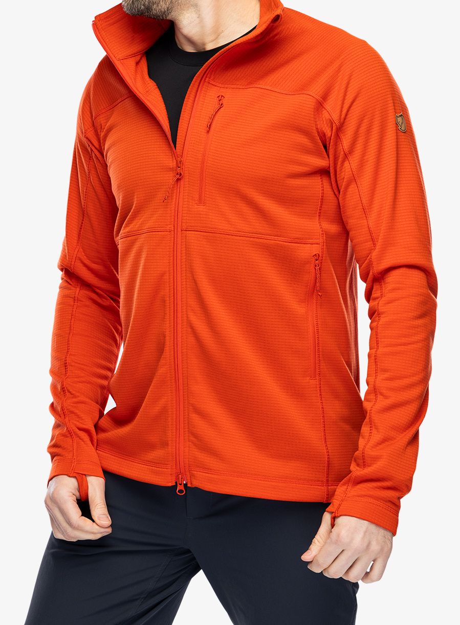 Rozepínací mikina Fjallraven Abisko Lite Fleece Jacket - flame orange