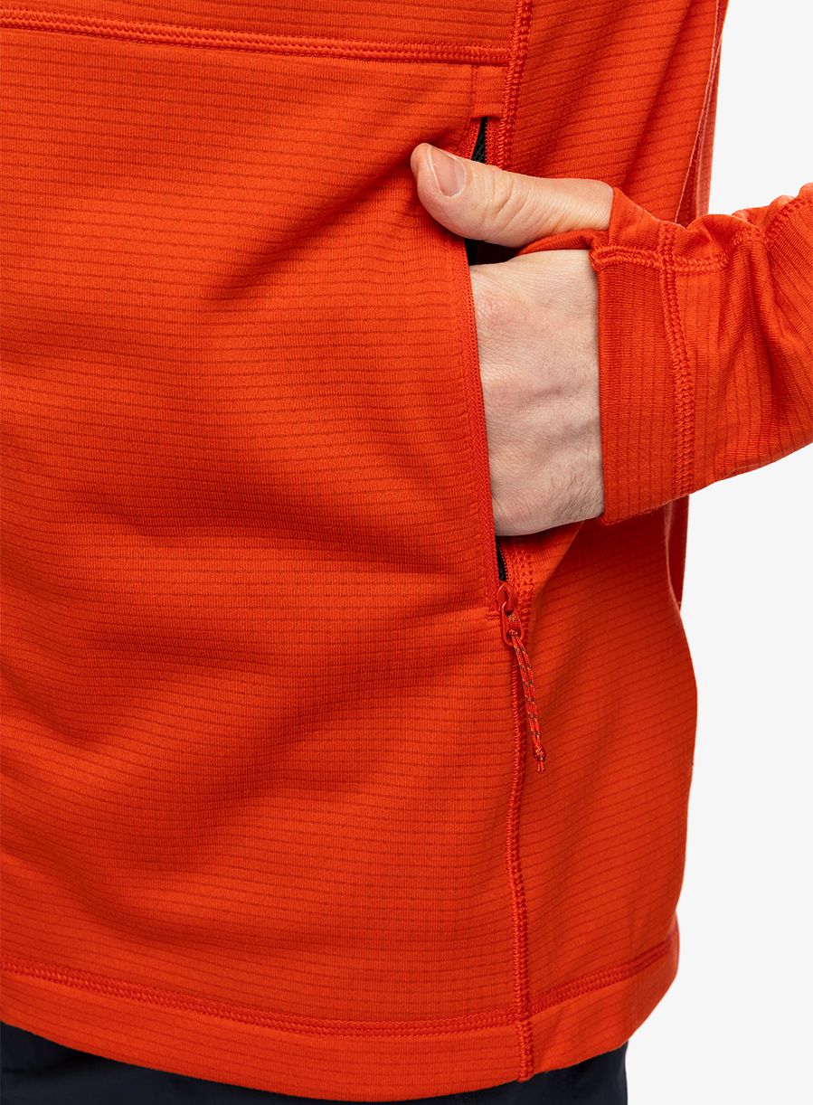 Rozepínací mikina Fjallraven Abisko Lite Fleece Jacket - flame orange