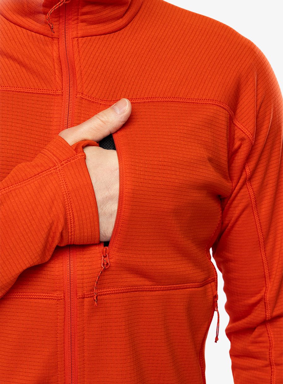 Rozepínací mikina Fjallraven Abisko Lite Fleece Jacket - flame orange