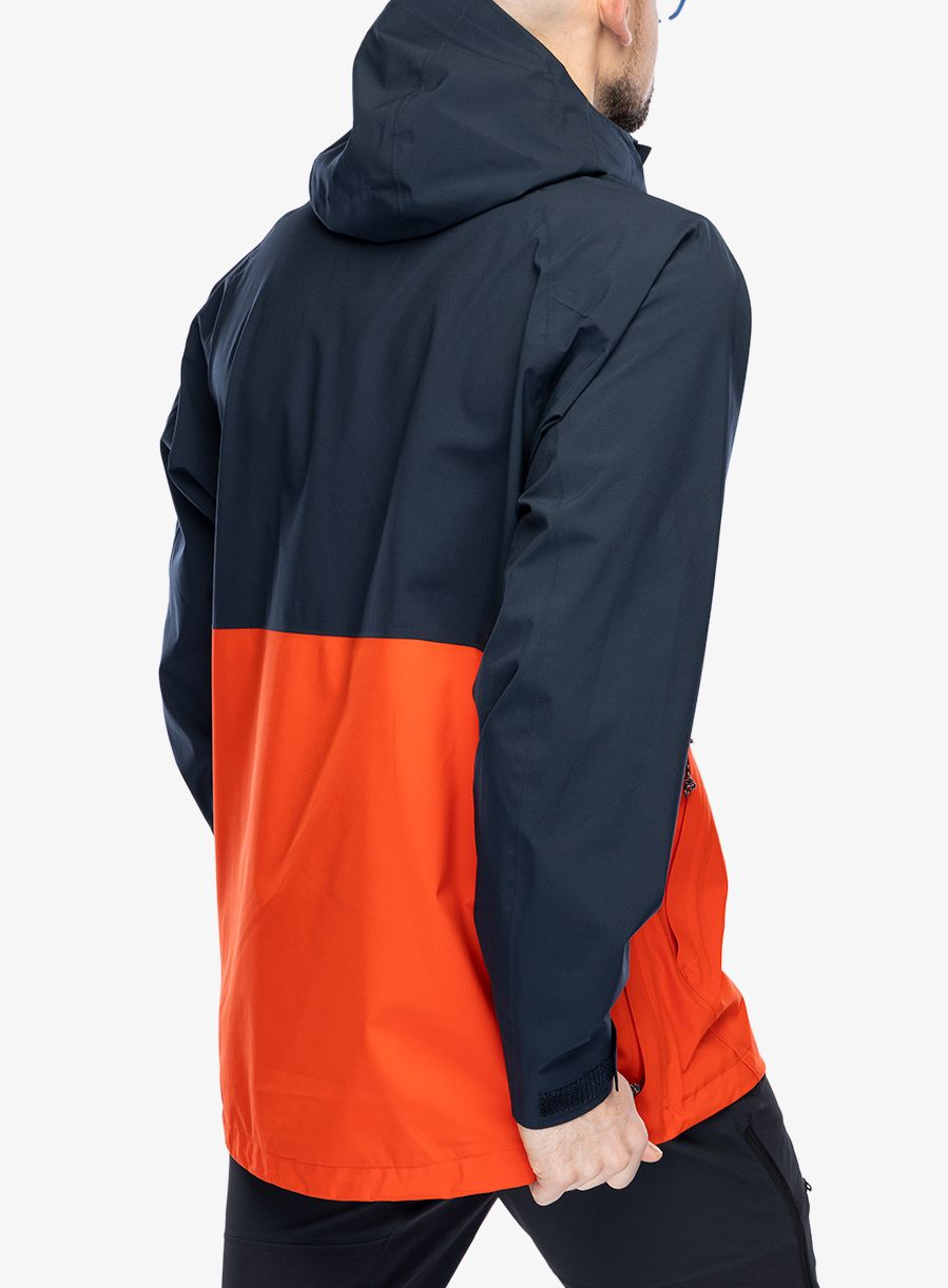 Bunda do deště Fjallraven Vardag Hydratic Anorak - dark navy/flame orange