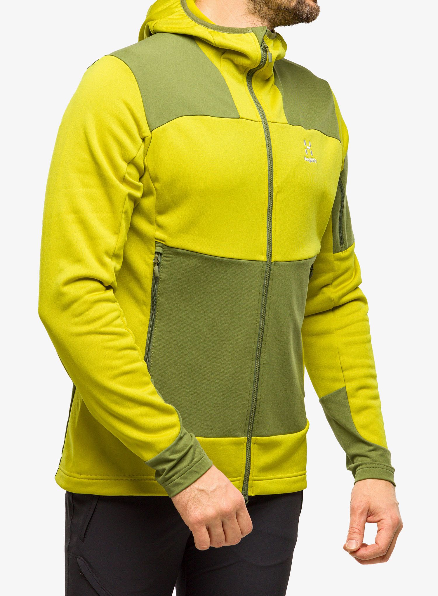 Fleece mikina pánská Haglofs Astral Hood - aurora/olive green