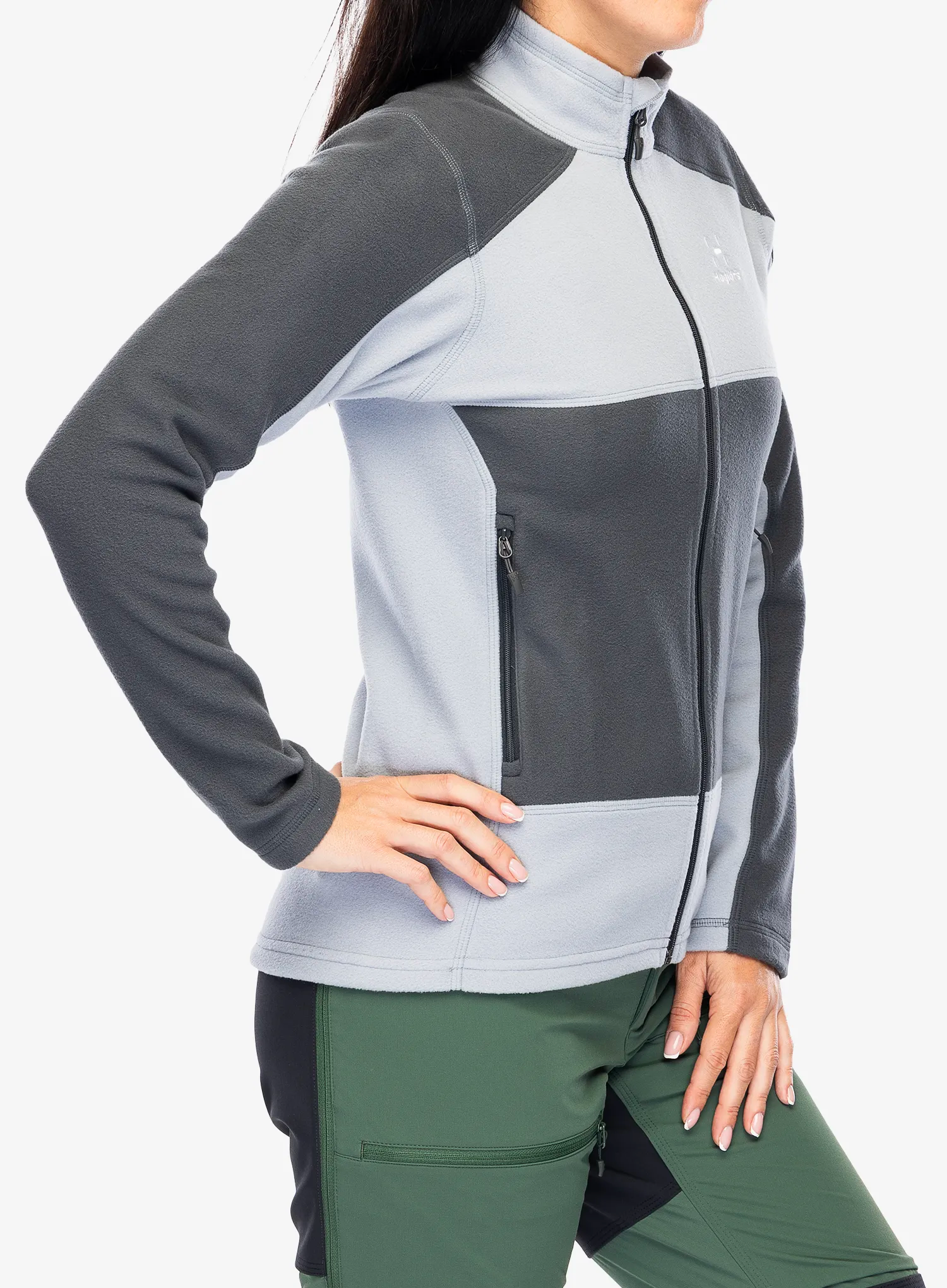 Fleece mikina Haglofs Buteo Mid Jacket - concrete/magnetite