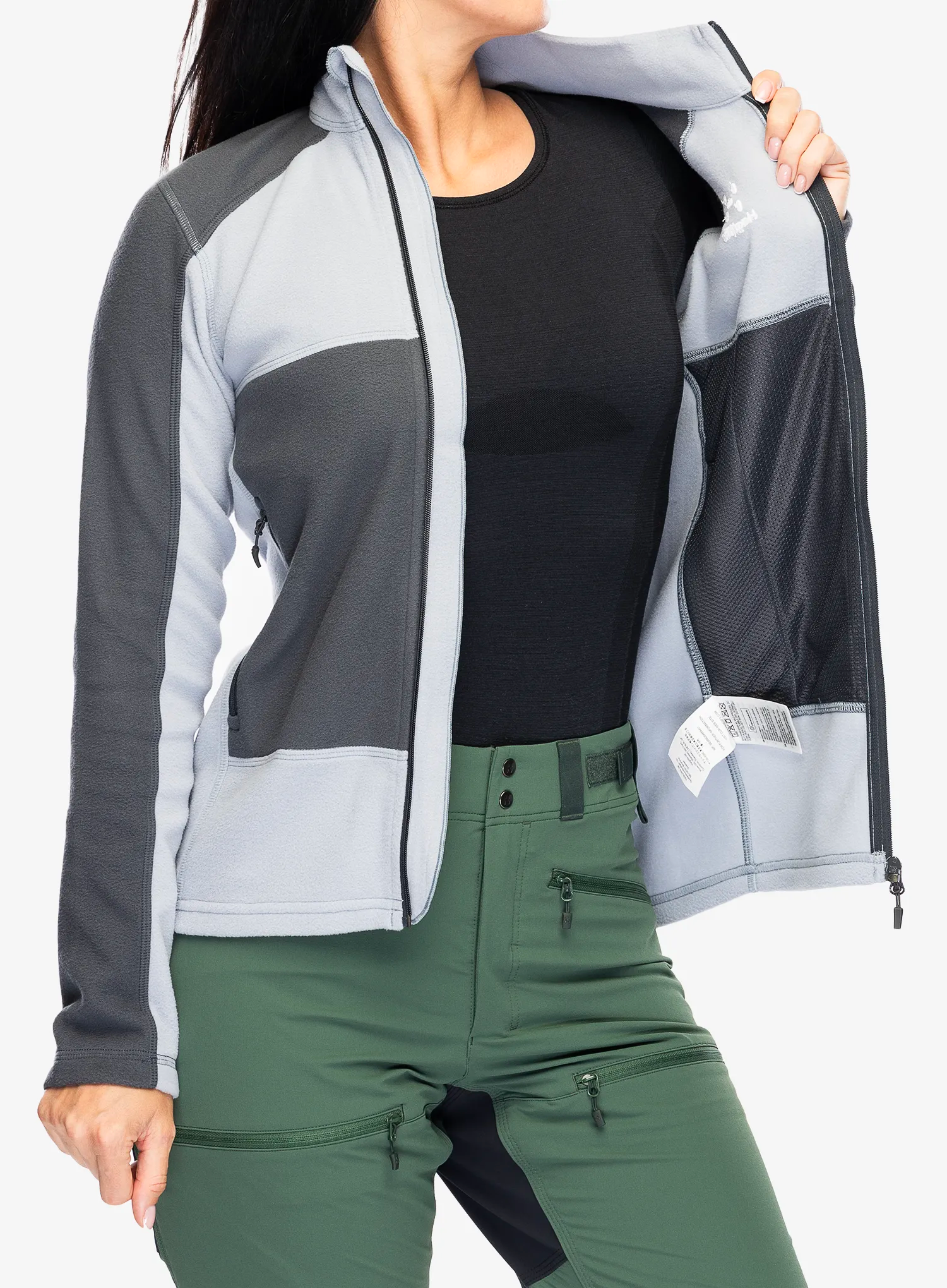 Fleece mikina Haglofs Buteo Mid Jacket - concrete/magnetite