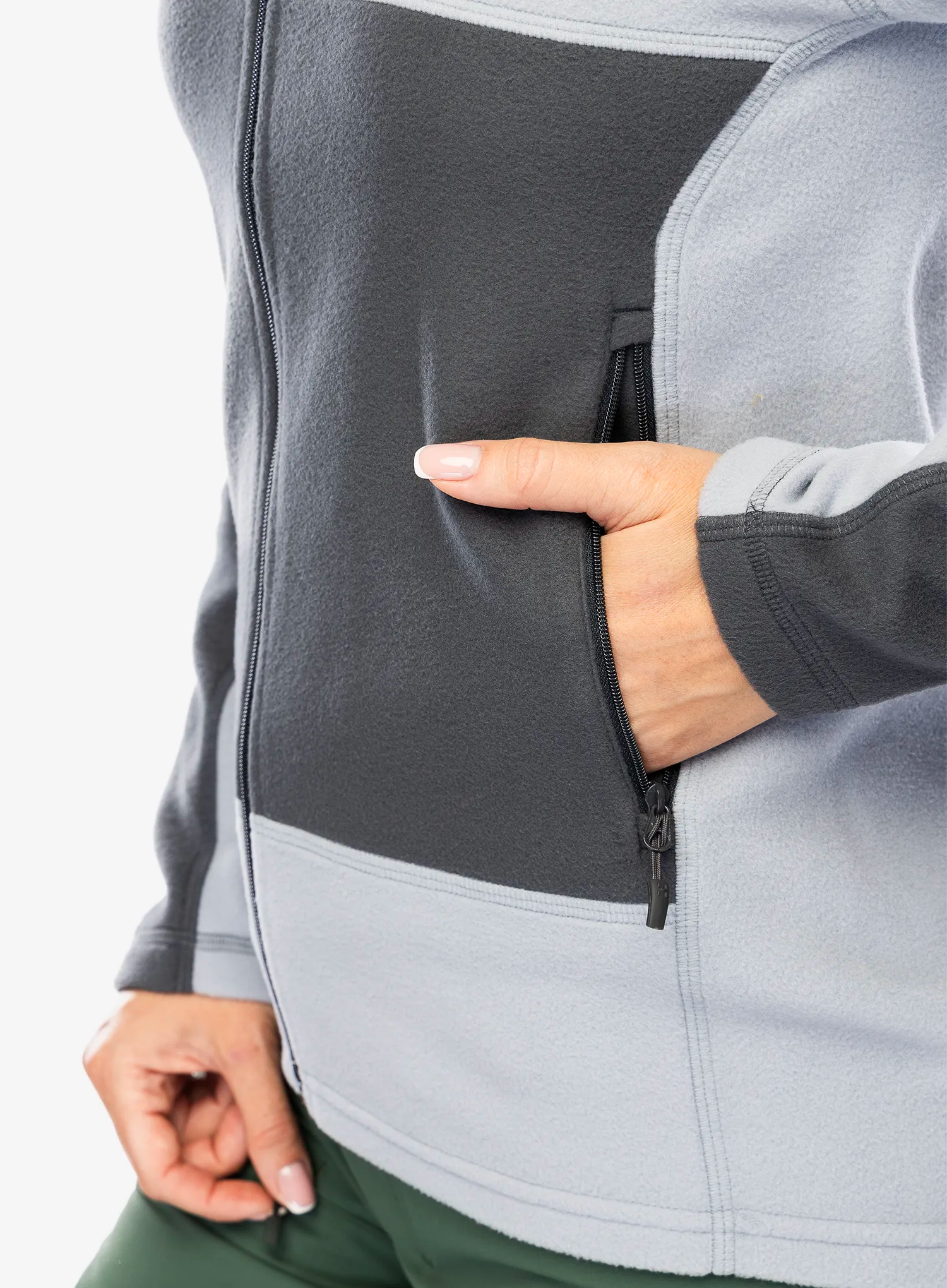 Fleece mikina Haglofs Buteo Mid Jacket - concrete/magnetite