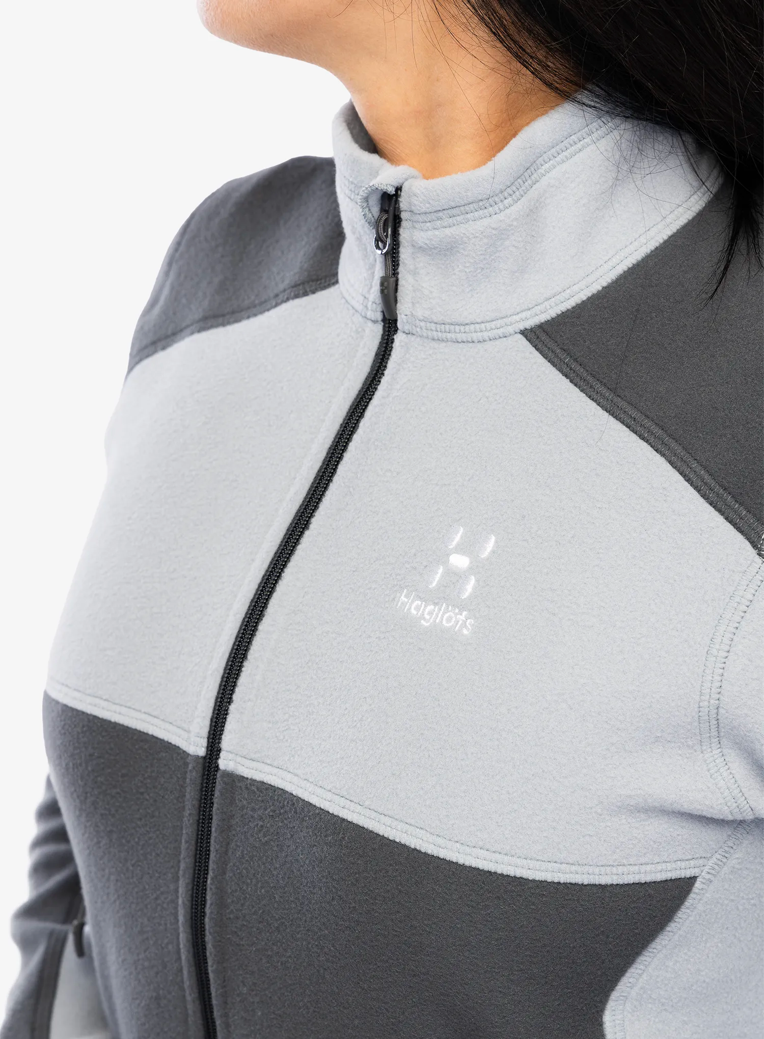 Fleece mikina Haglofs Buteo Mid Jacket - concrete/magnetite