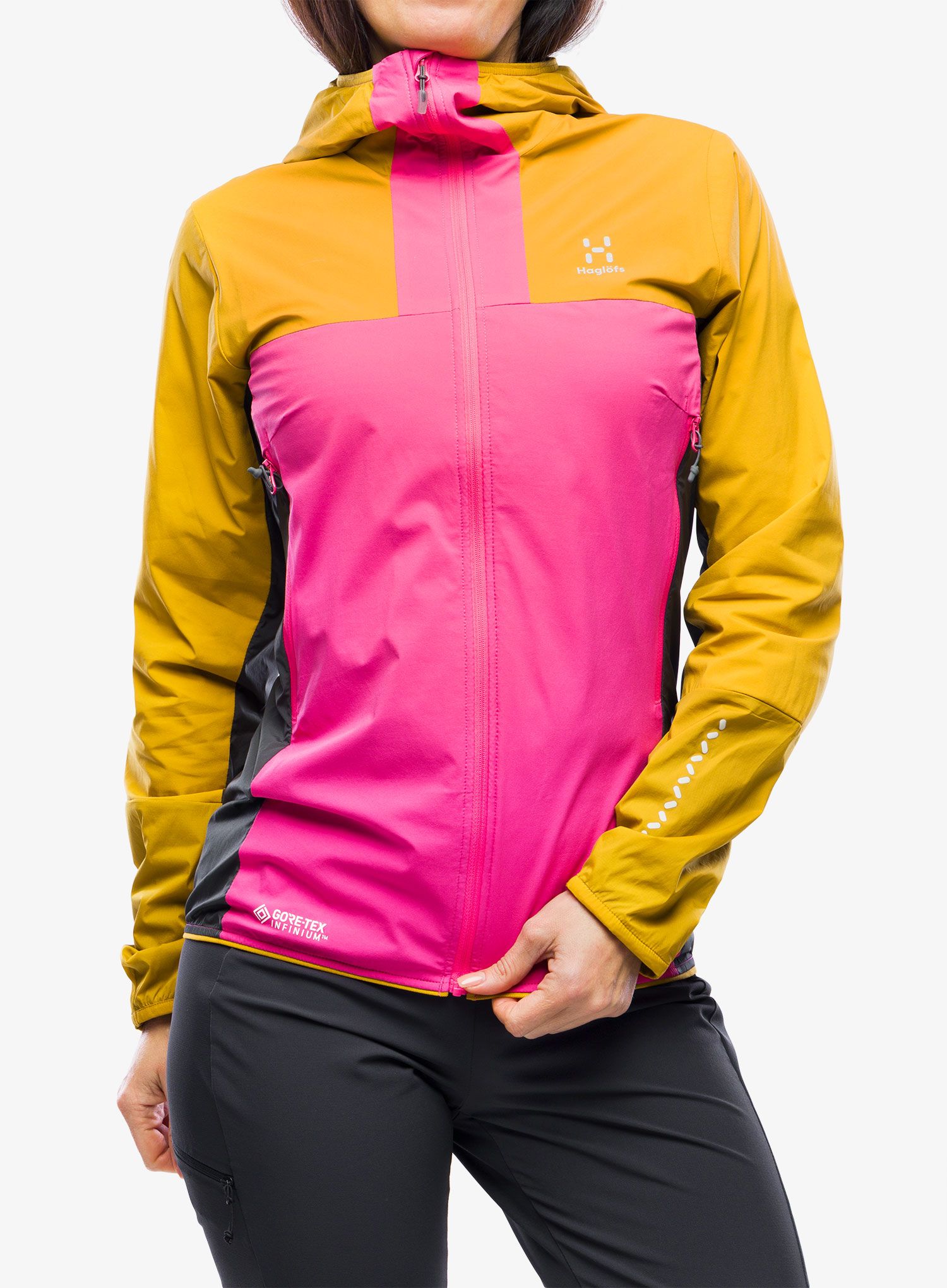 Zateplená bunda dámská Haglofs L.I.M Alpha Hood - ultra pink/autumn leaves