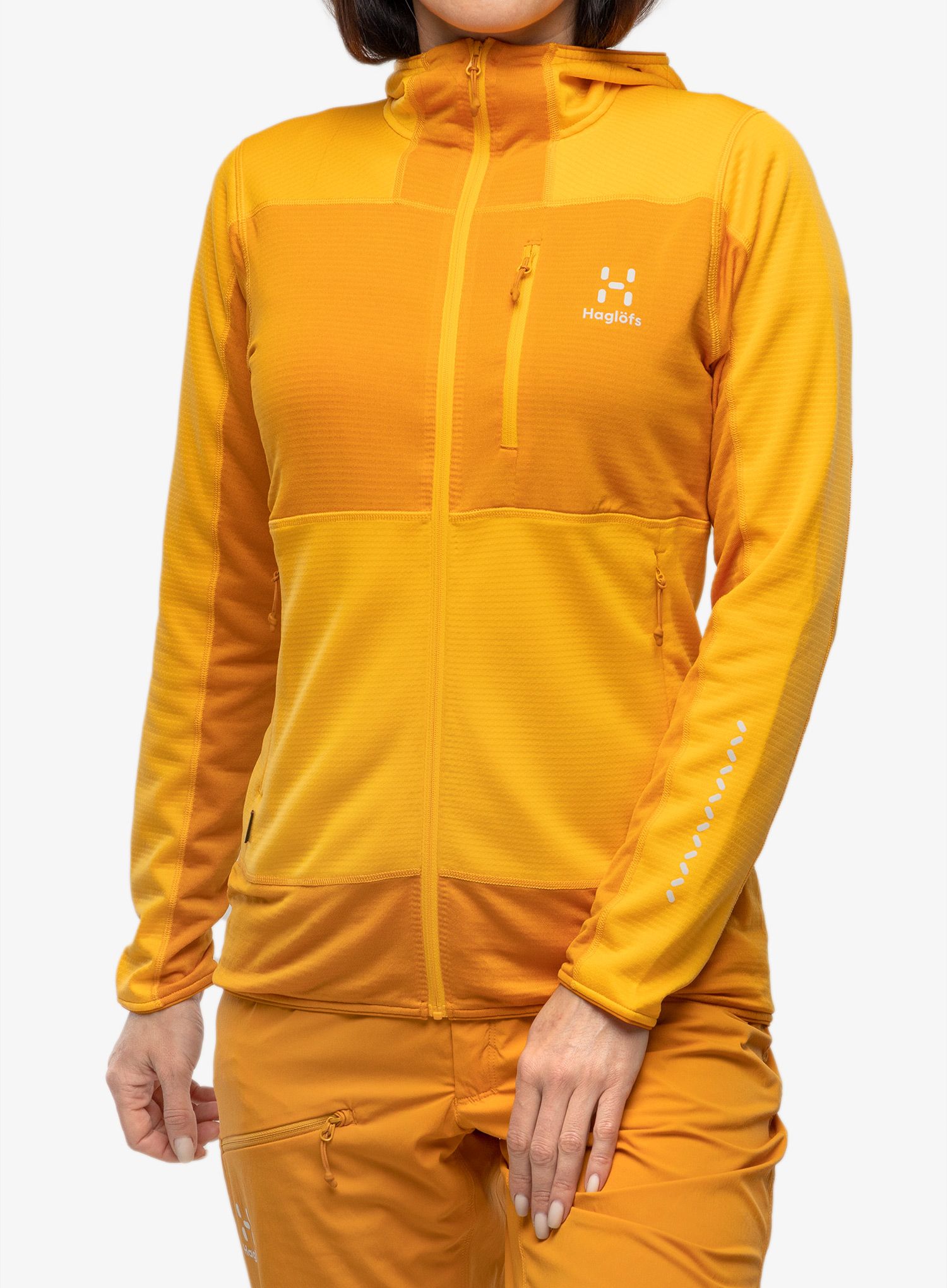 Dámská mikina na zip Haglofs L.I.M Mid Fast Hood - yellow/desert yellow