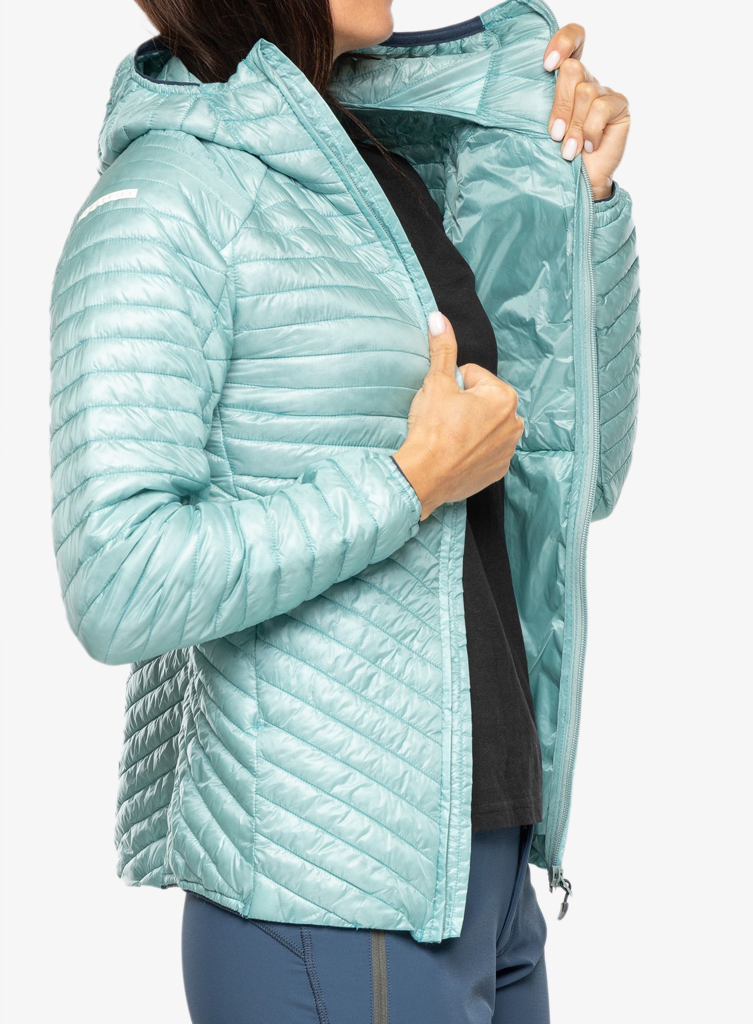 Dámská bunda na hory Haglofs L.I.M Mimic Hood - frost blue
