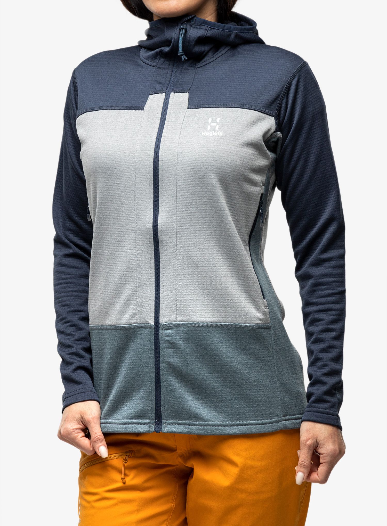 Dámská mikina na zip Haglofs ROC Flash Mid Hood - tarn blue/concrete
