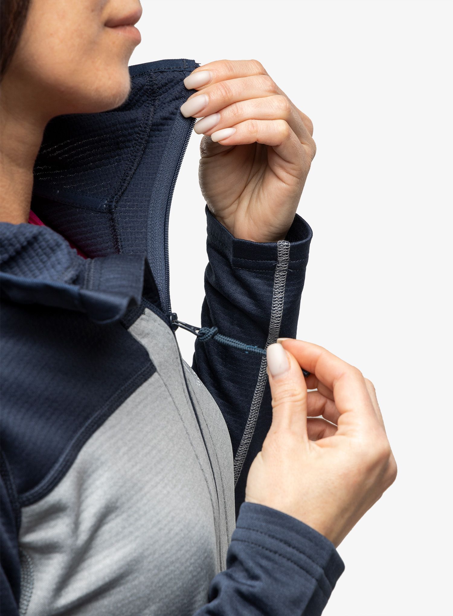 Dámská mikina na zip Haglofs ROC Flash Mid Hood - tarn blue/concrete