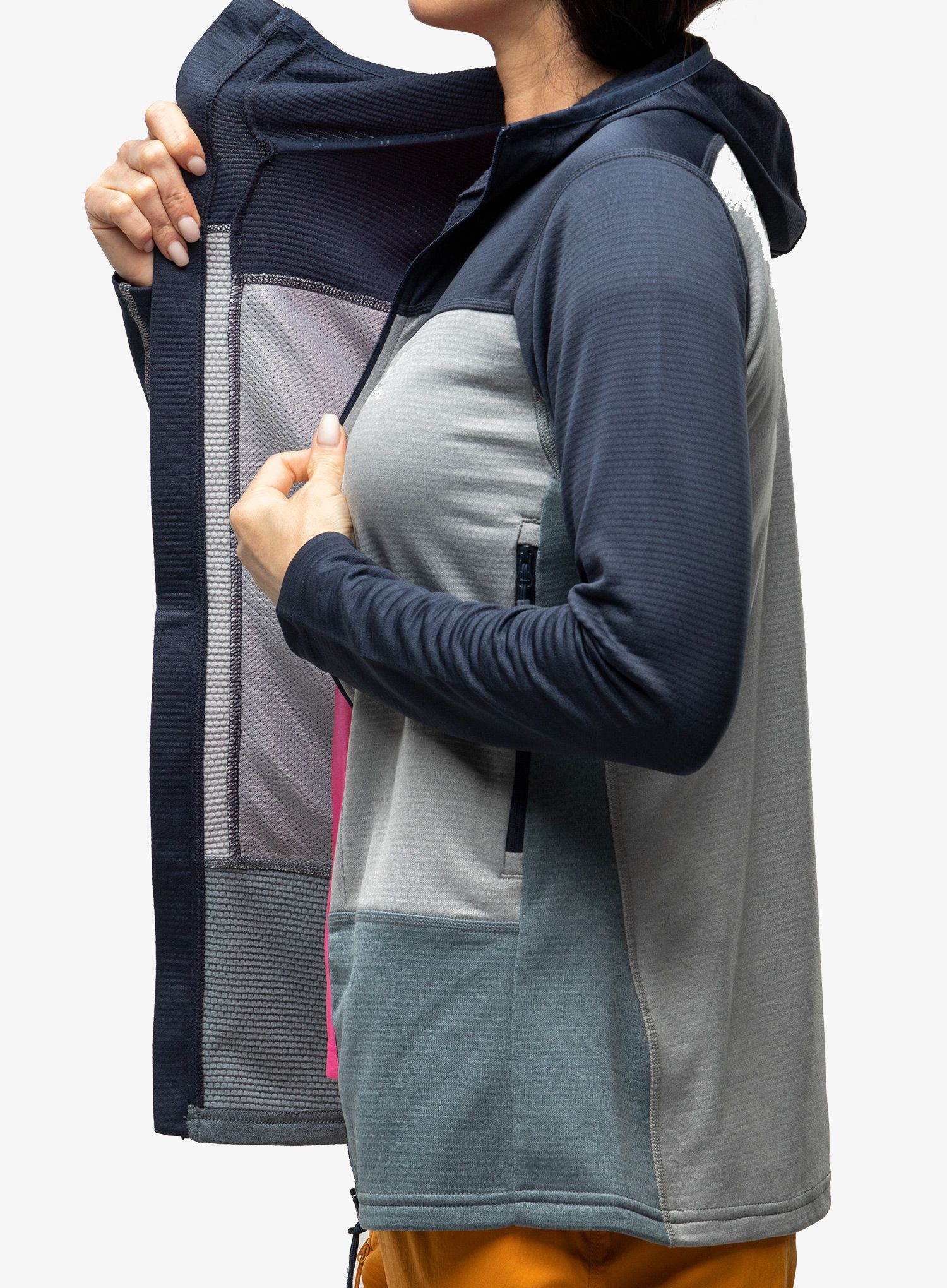 Dámská mikina na zip Haglofs ROC Flash Mid Hood - tarn blue/concrete