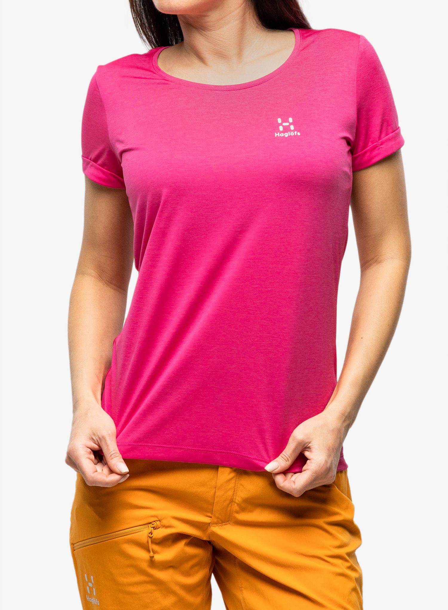 Dámské rychleschnoucí triko Haglofs Ridge Hike Tee - ultra pink