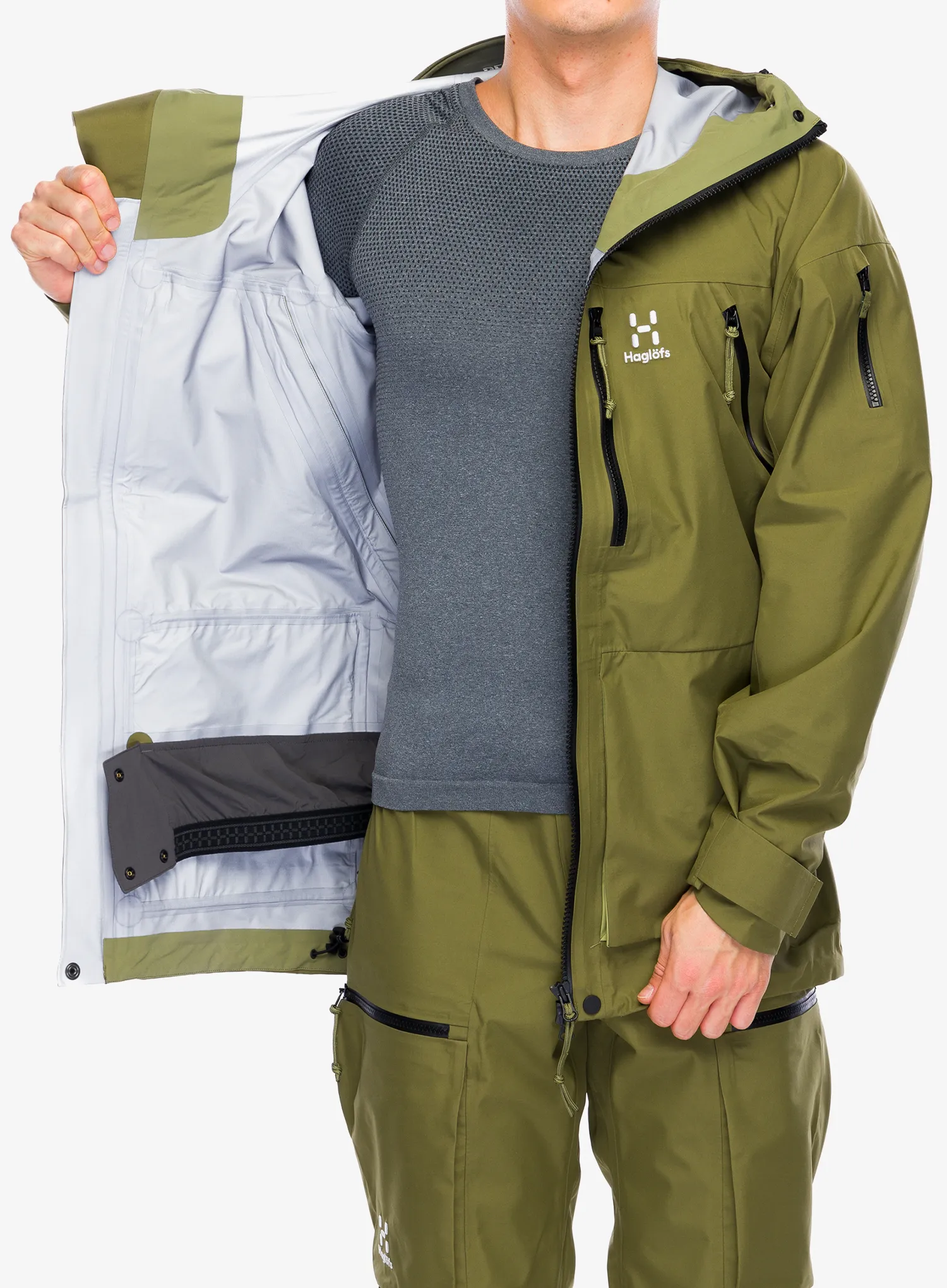 Bunda s membránou Haglofs Vassi GTX Jacket - olive green/thyme green
