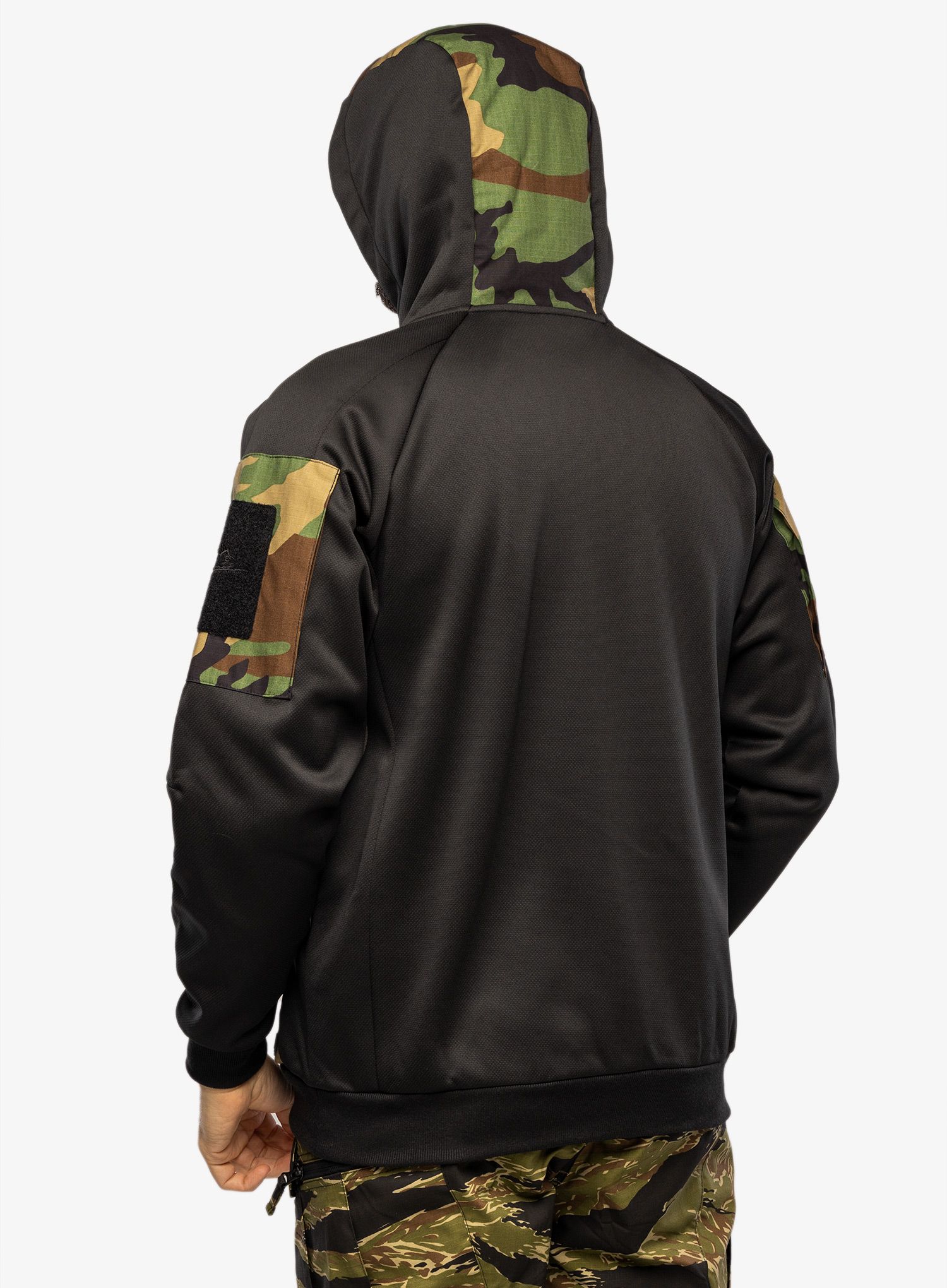Mikina s kapucí Helikon-Tex Rouge Hoodie Full Zip - black/us woodland