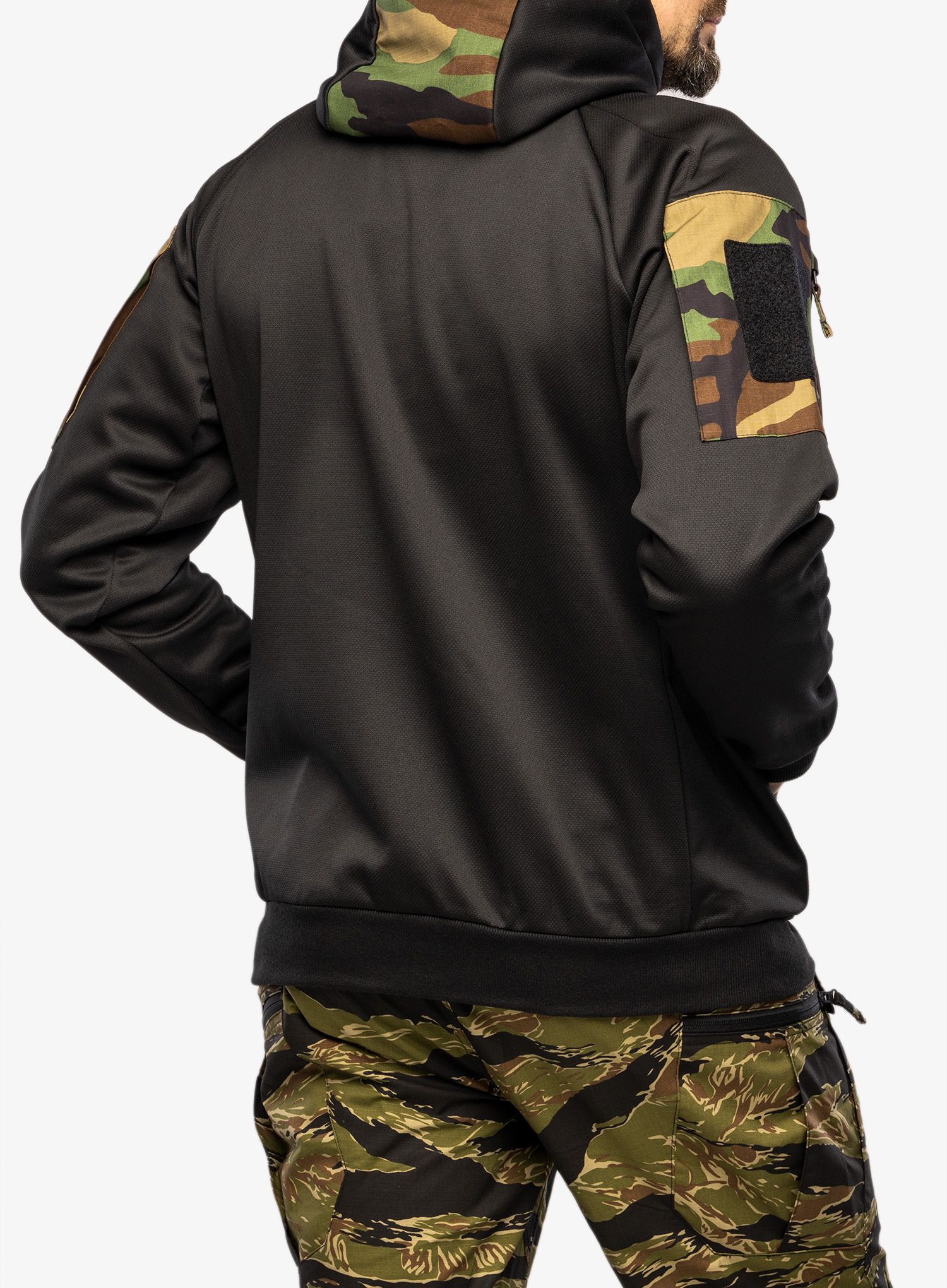 Mikina s kapucí Helikon-Tex Rouge Hoodie Full Zip - black/us woodland
