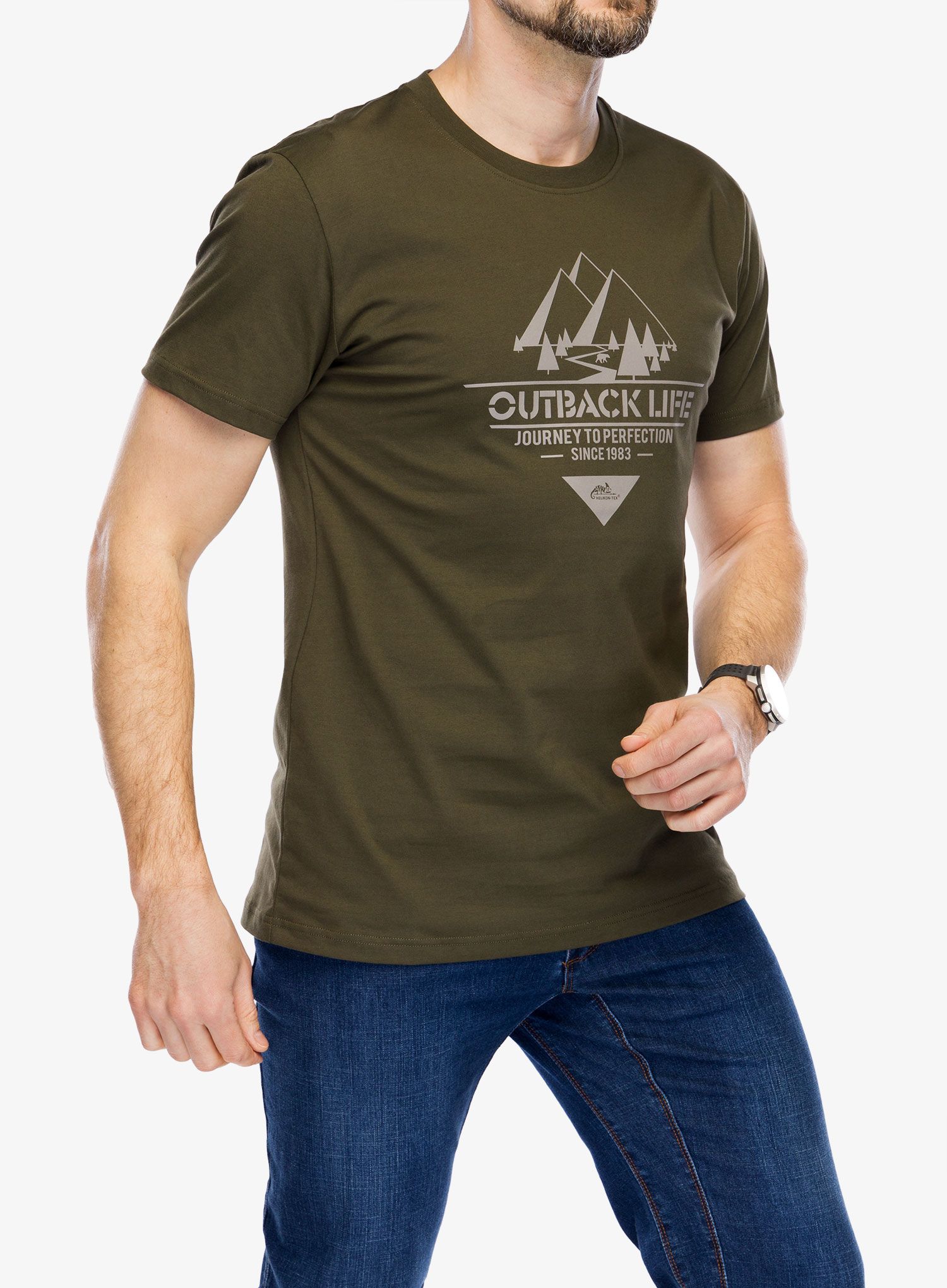 Tričko Helikon-Tex T-Shirt Outback Life - taiga green