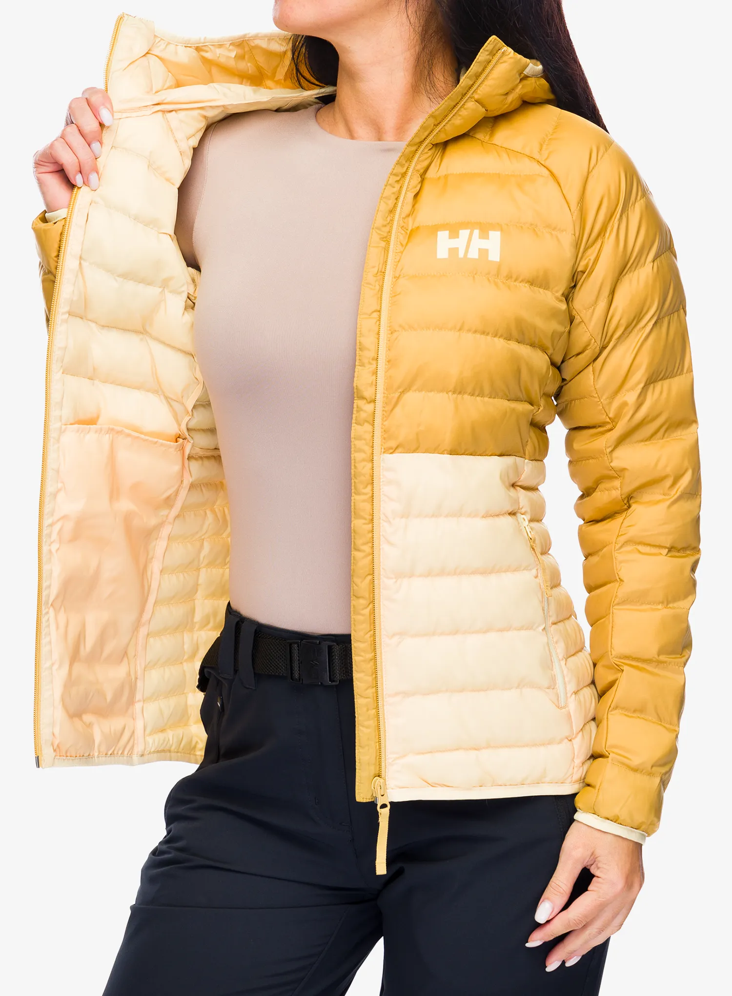Zateplená bunda dámská Helly Hansen Banff Hooded Insulator - yellow cream/sand