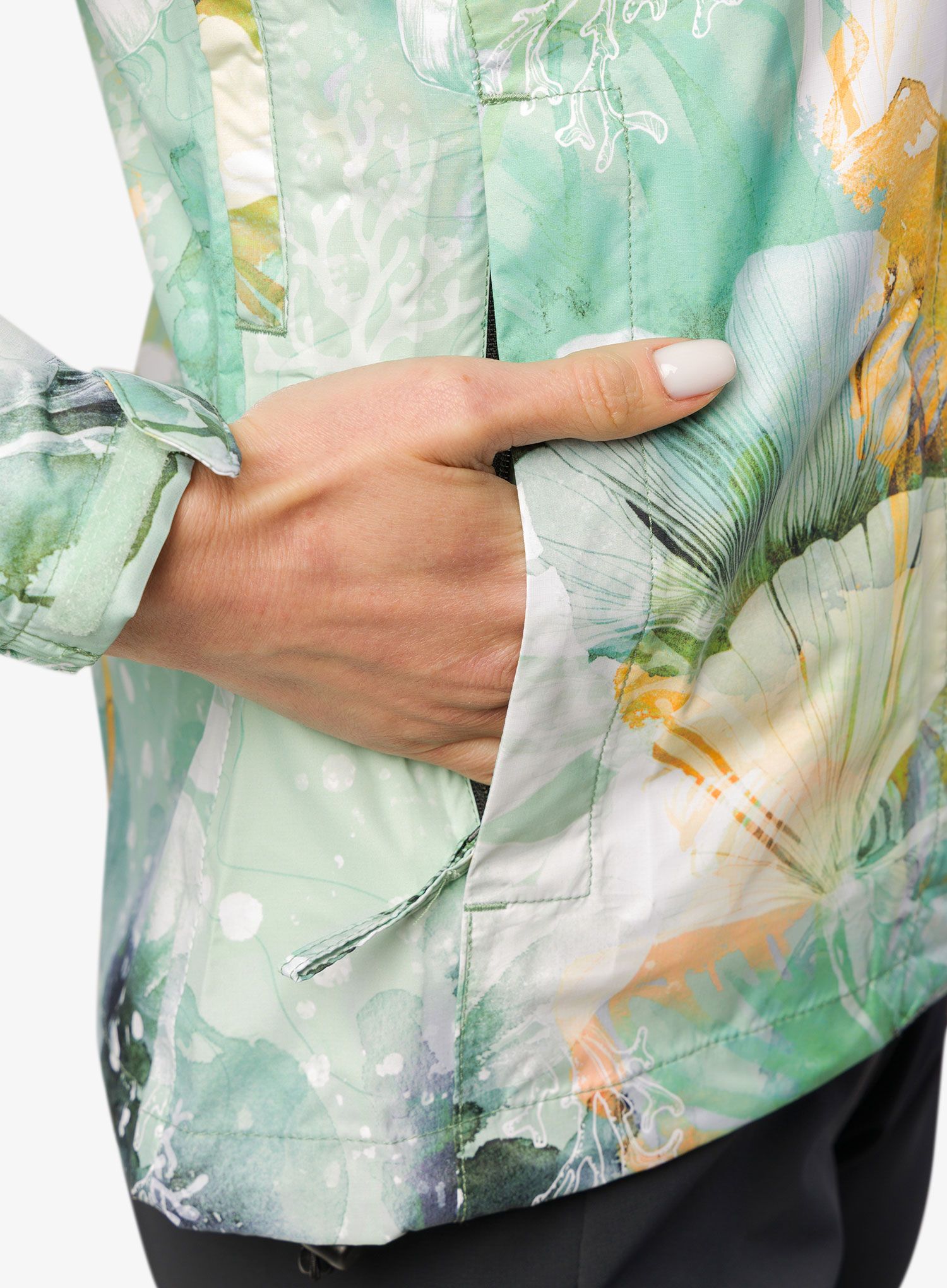 Dámská bunda do deště Helly Hansen Loke Print Jacket - jade esra