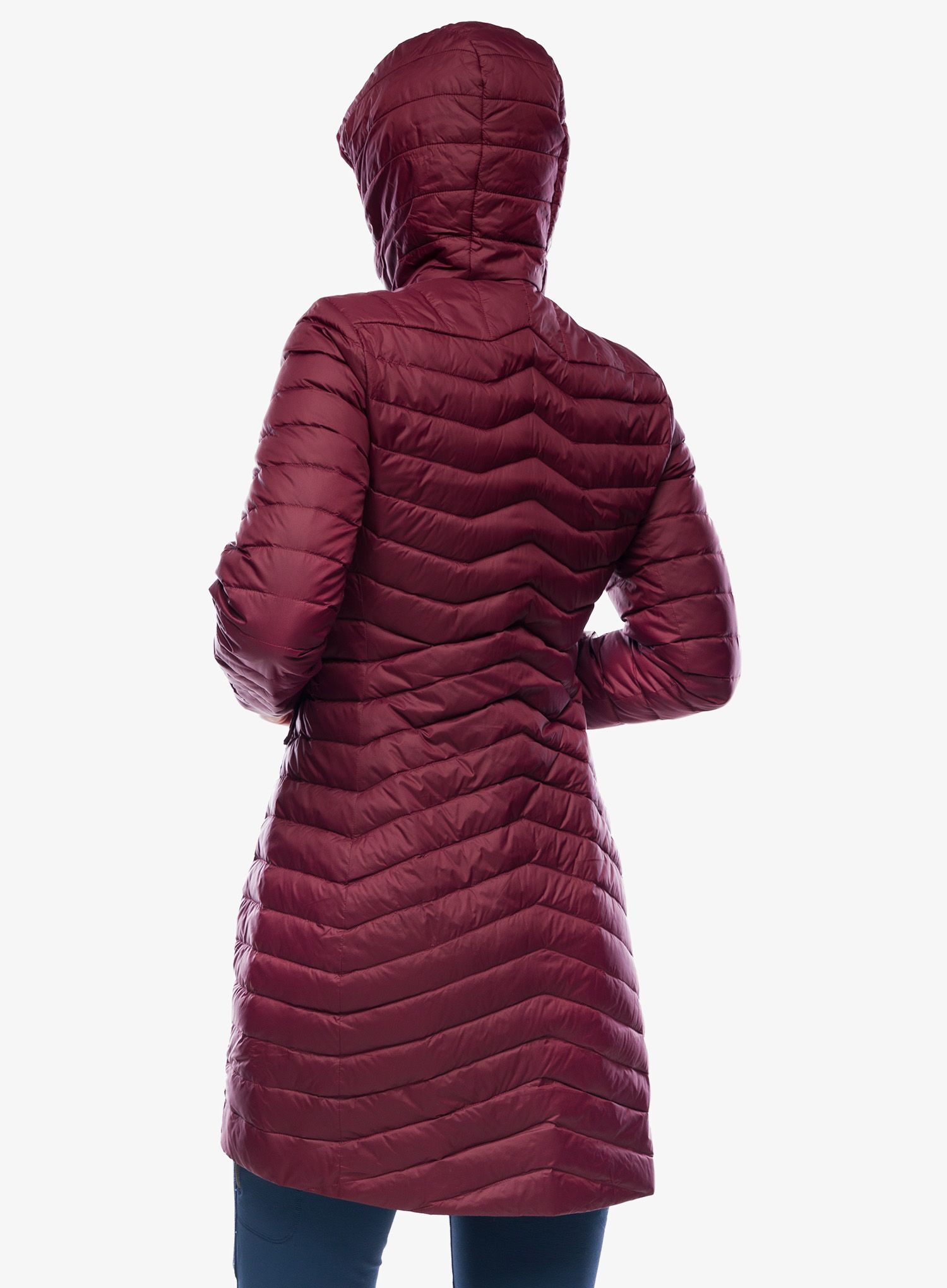 Dámský péřový kabát Helly Hansen Verglas Long Down Insulator Jacket - hickory/coral almond