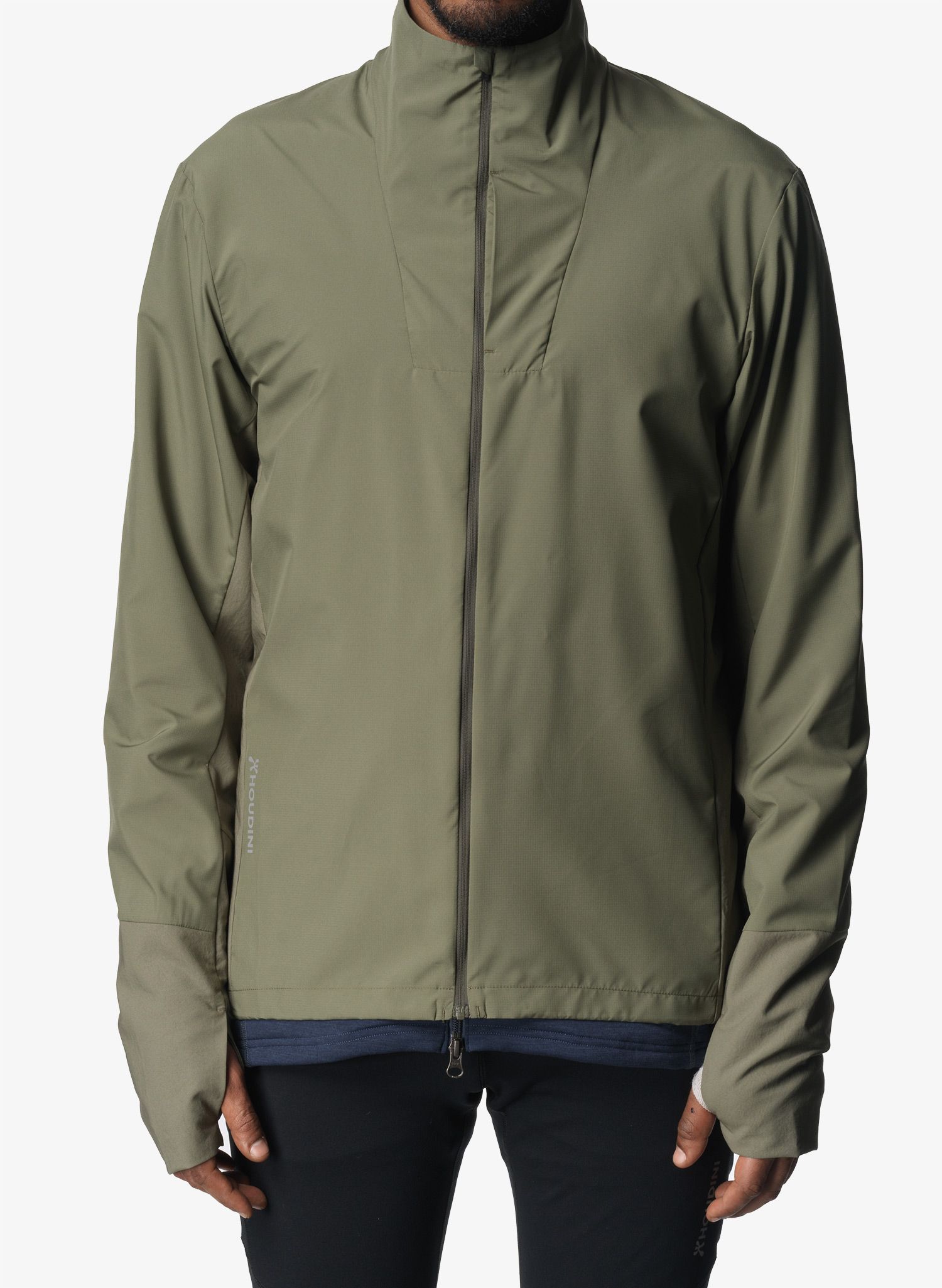 Bunda na běhání Houdini Pace Wind Jacket - sage green