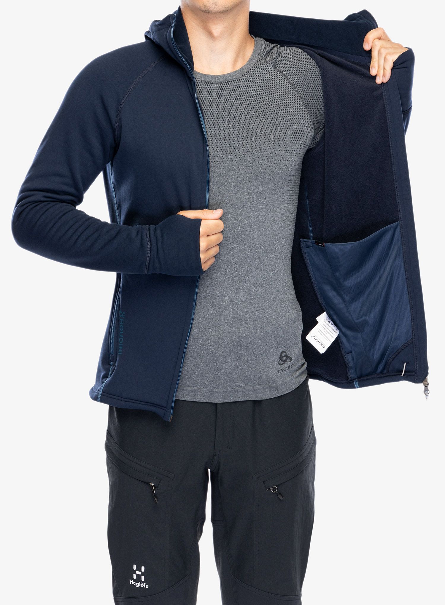 Fleece mikina s kapucí Houdini Power Houdi - blue illusion