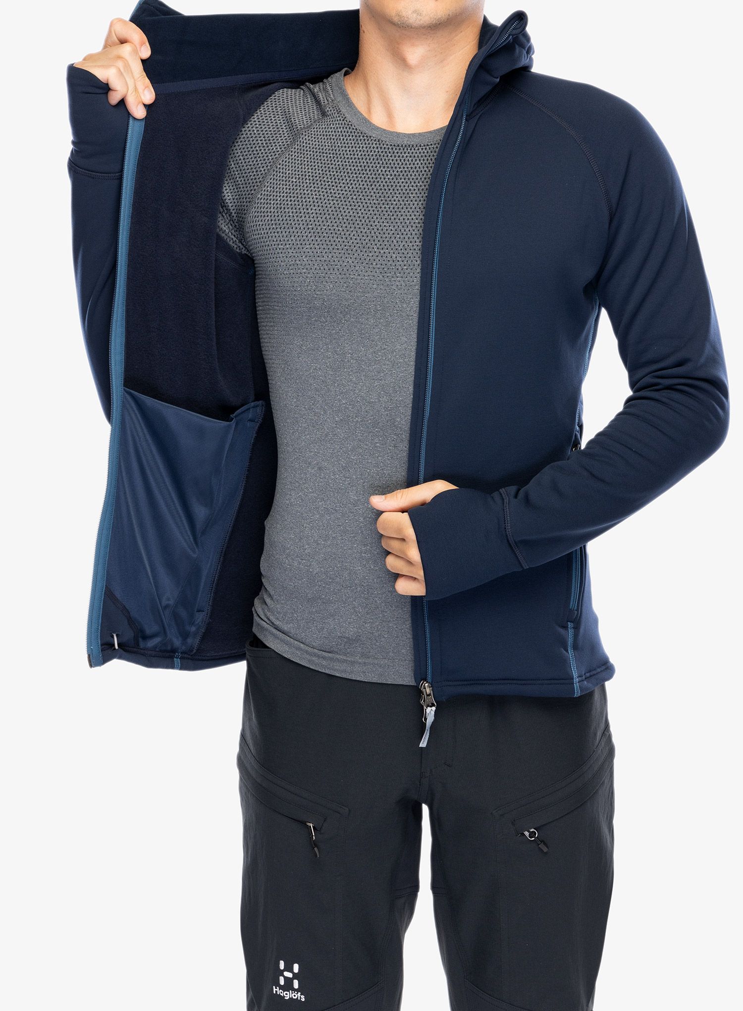 Fleece mikina s kapucí Houdini Power Houdi - blue illusion