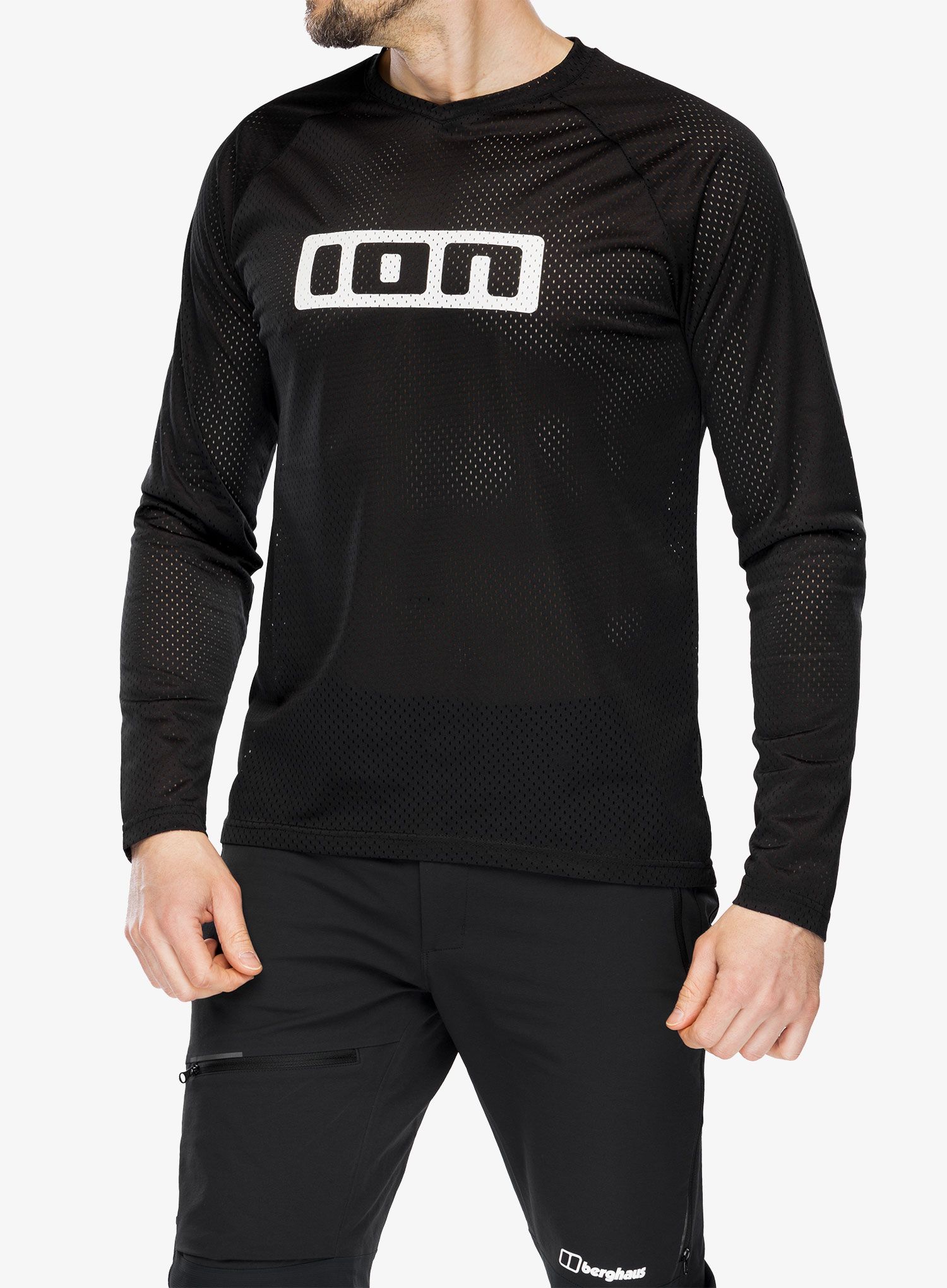 Cyklistická mikina ION Logo LS Jersey - black