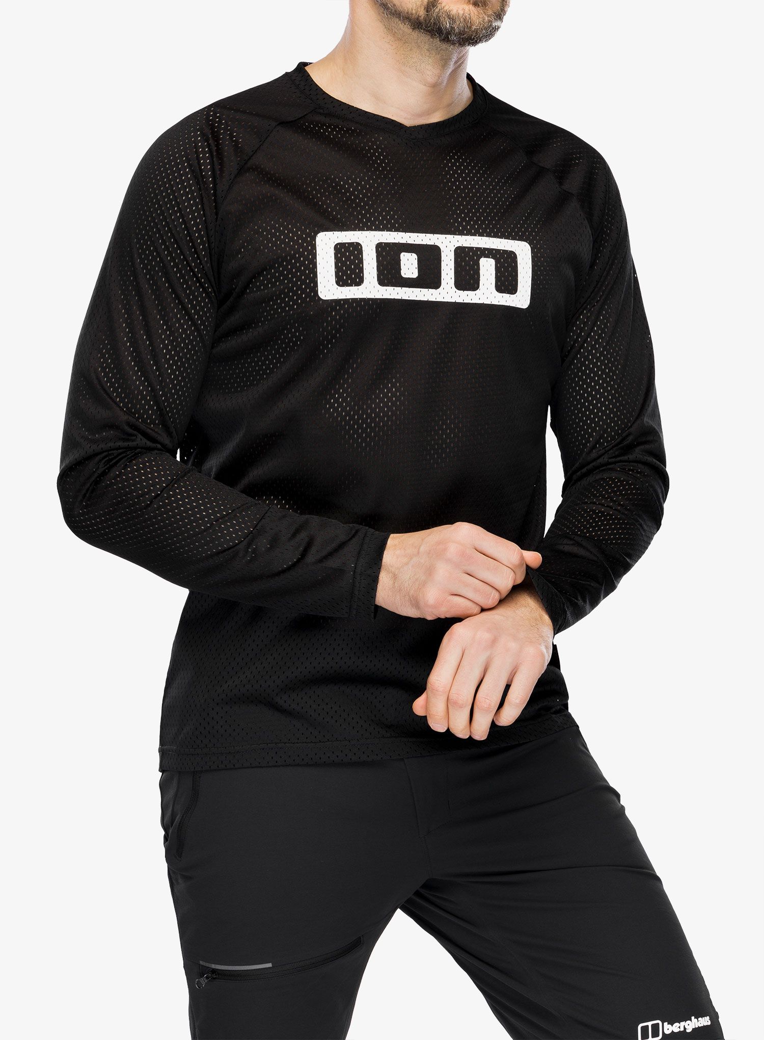 Cyklistická mikina ION Logo LS Jersey - black