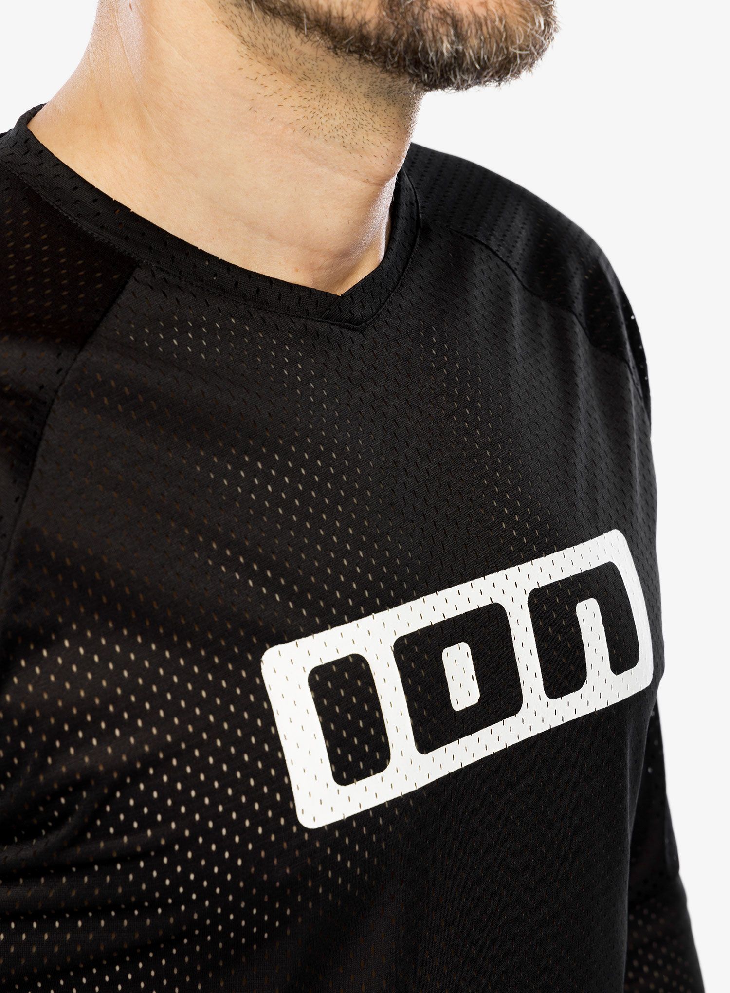 Cyklistická mikina ION Logo LS Jersey - black