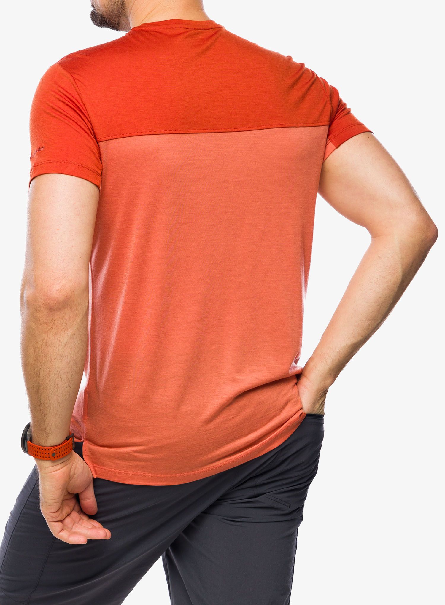 Merino triko Icebreaker Merino 125 Cool-Lite Sphere III SS Tee Colour Block - ember/molten