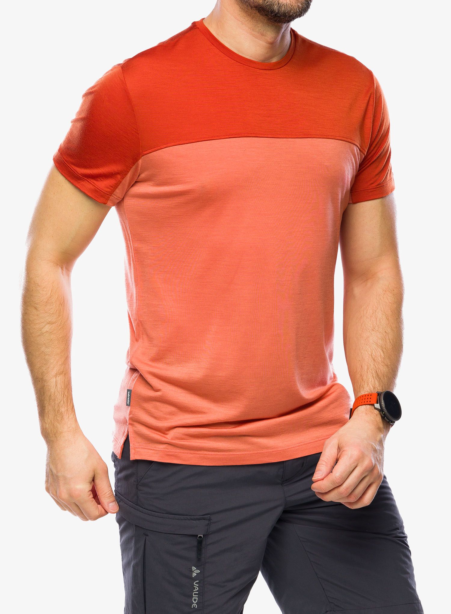 Merino triko Icebreaker Merino 125 Cool-Lite Sphere III SS Tee Colour Block - ember/molten