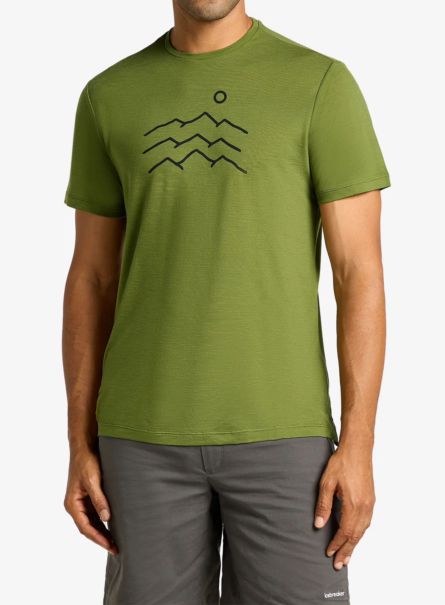 Tričko s potiskem Icebreaker Merino 125 Cool-Lite Sphere SS Tee Across - sphagnum