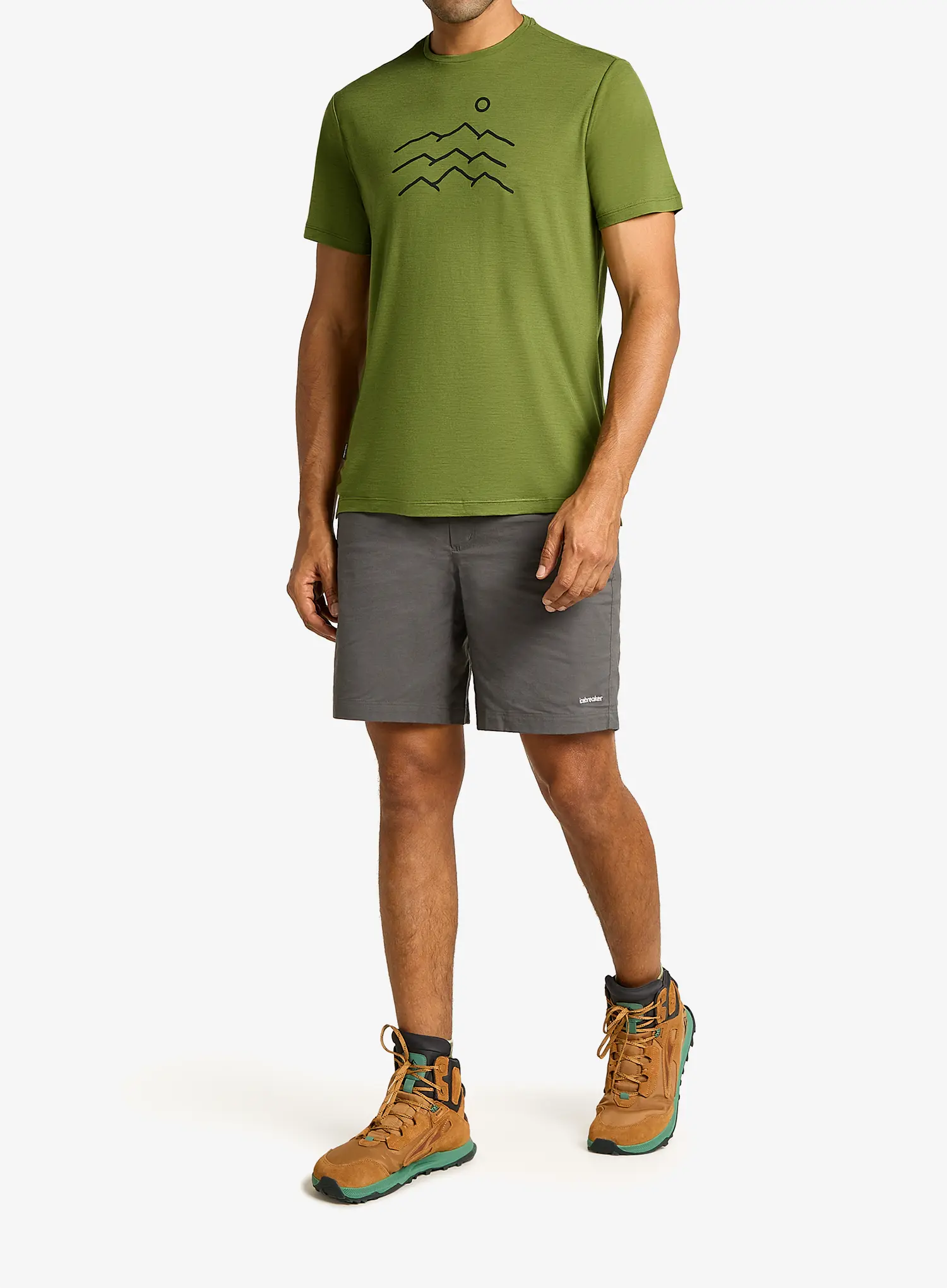 Tričko s potiskem Icebreaker Merino 125 Cool-Lite Sphere SS Tee Across - sphagnum