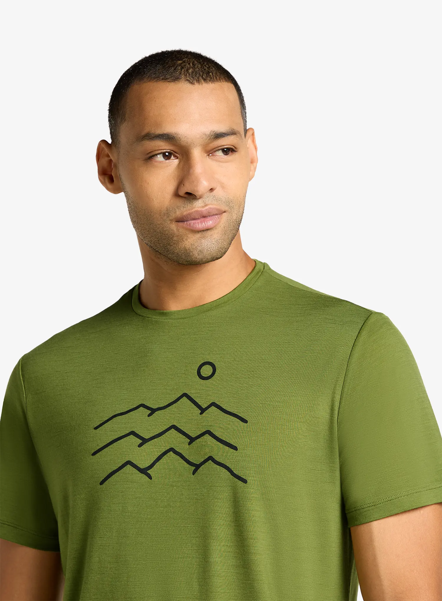 Tričko s potiskem Icebreaker Merino 125 Cool-Lite Sphere SS Tee Across - sphagnum