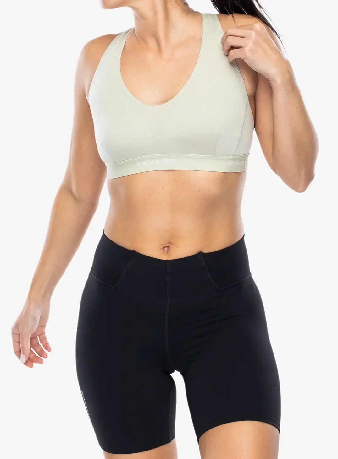 Sportovní podprsenka Icebreaker Merino 125 Cool-Lite Sprite Racerback Bra - ashen