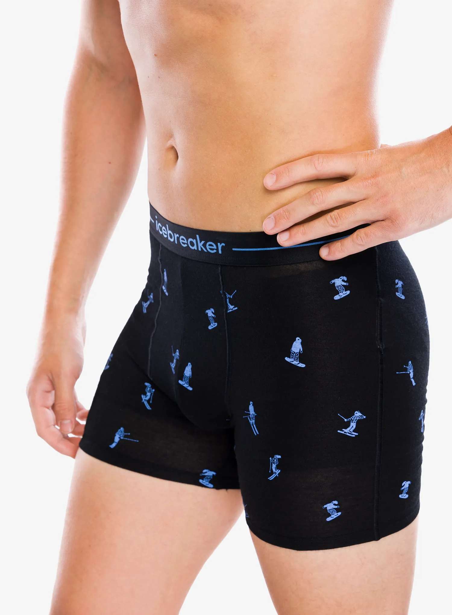 Funkční boxerky Icebreaker Merino 150 Anatomica Boxers Ski Day - black/aop