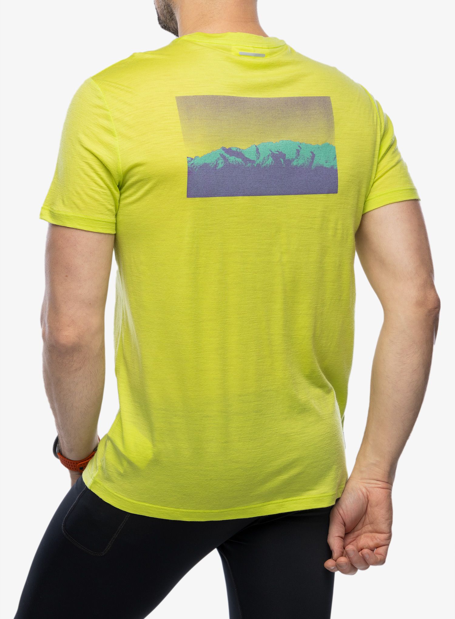 Merino triko Icebreaker Merino 150 Tech Lite III SS Tee Natural Run Club 2.0 - hyper