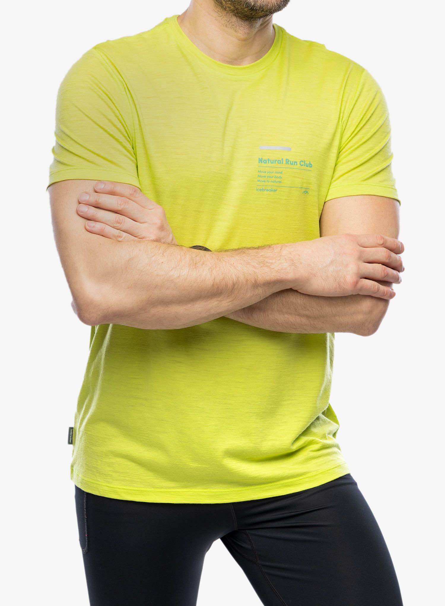 Merino triko Icebreaker Merino 150 Tech Lite III SS Tee Natural Run Club 2.0 - hyper