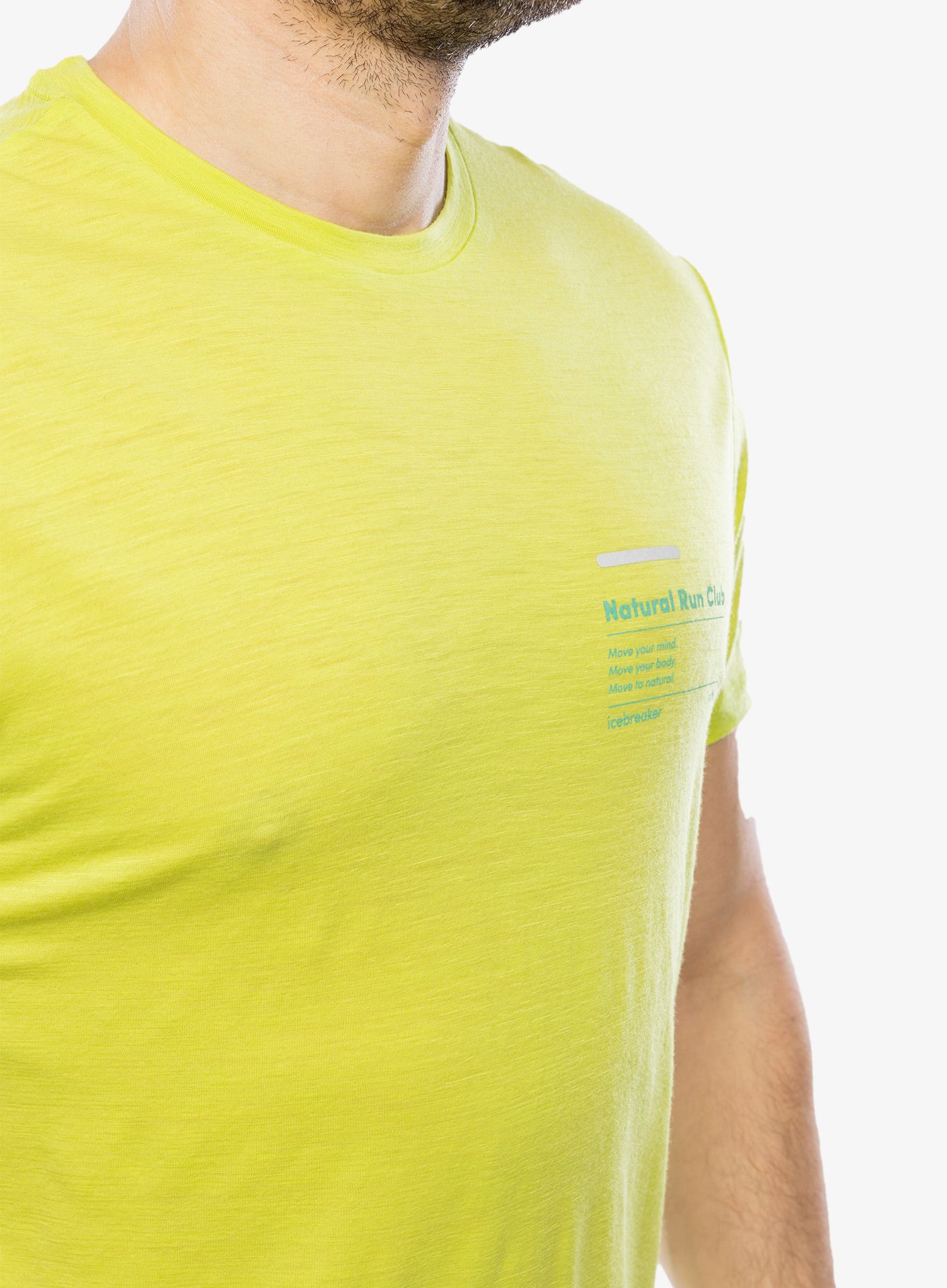 Merino triko Icebreaker Merino 150 Tech Lite III SS Tee Natural Run Club 2.0 - hyper