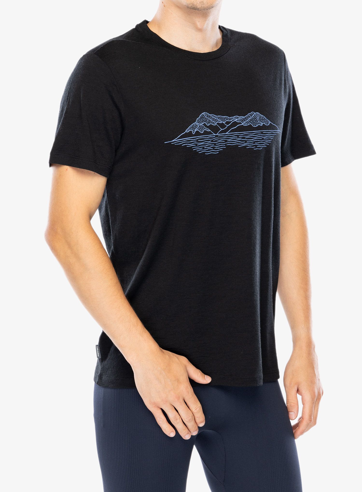 Merino triko Icebreaker Merino 150 Tech Lite SS T Pukaki Reflected - black