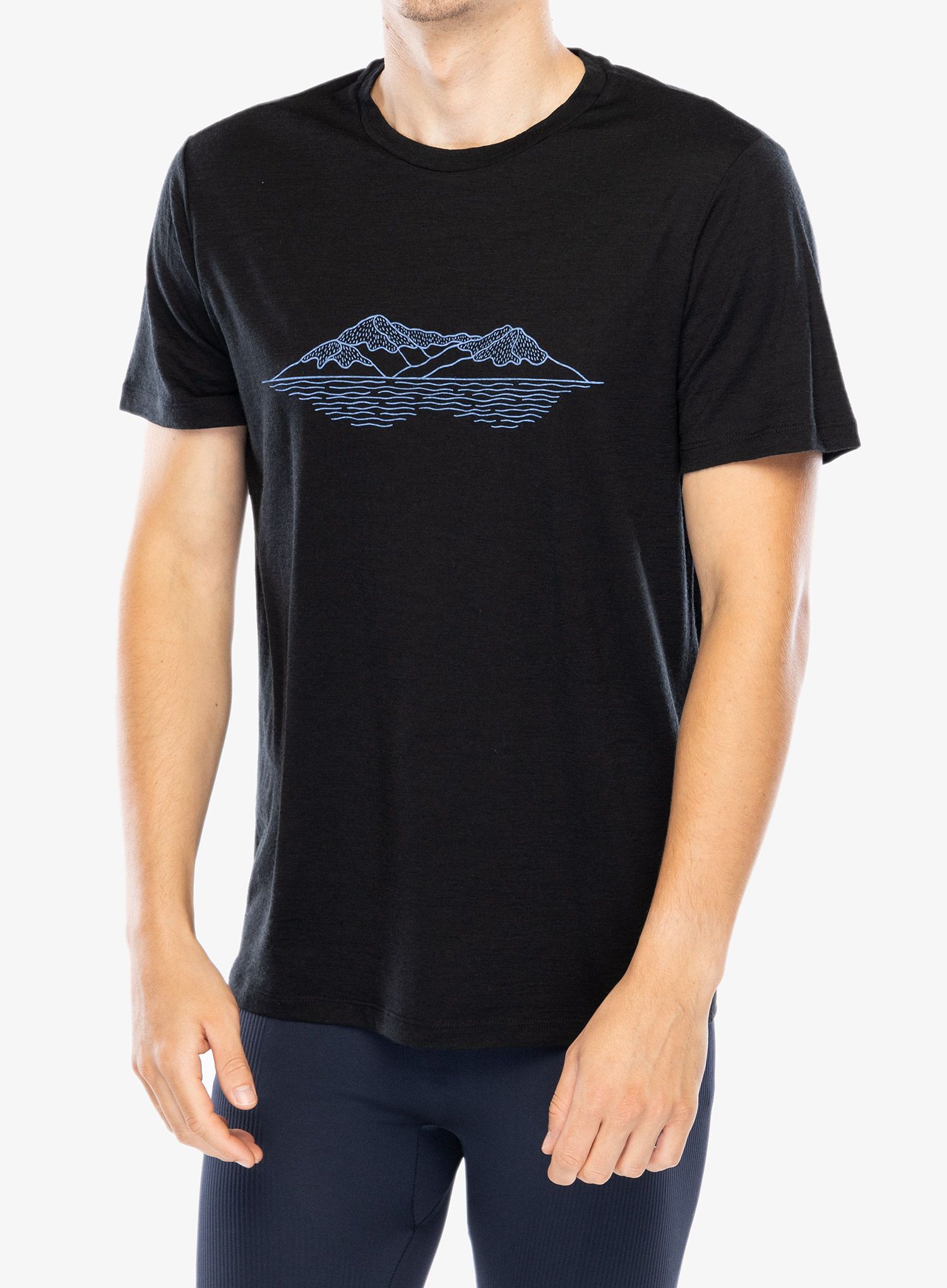 Merino triko Icebreaker Merino 150 Tech Lite SS T Pukaki Reflected - black