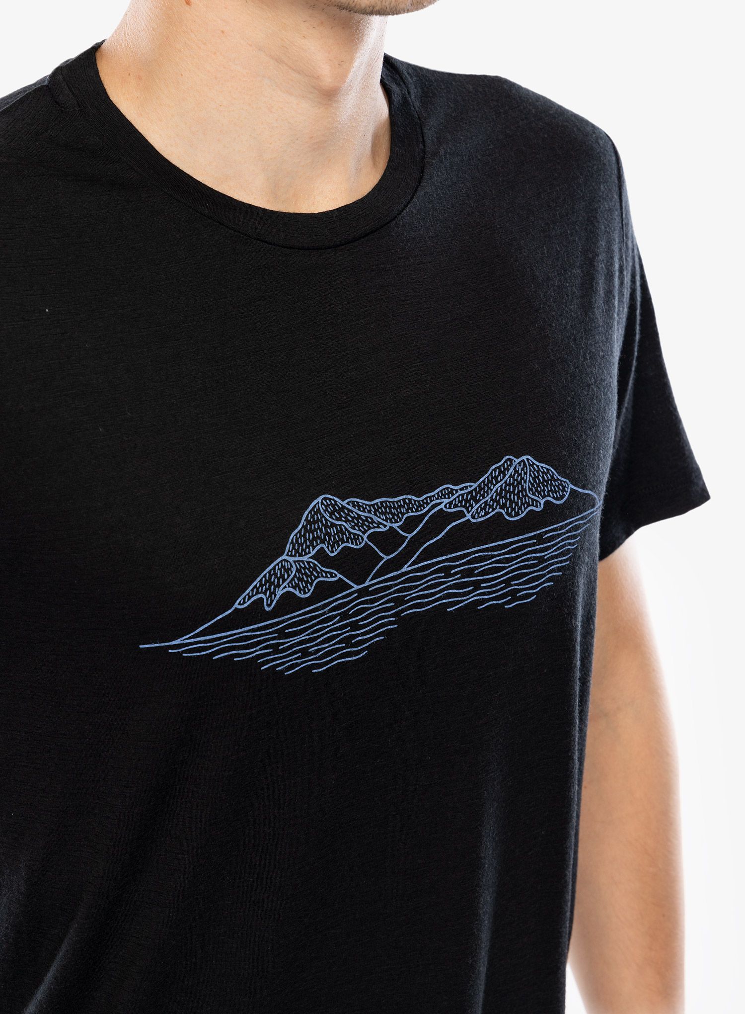 Merino triko Icebreaker Merino 150 Tech Lite SS T Pukaki Reflected - black